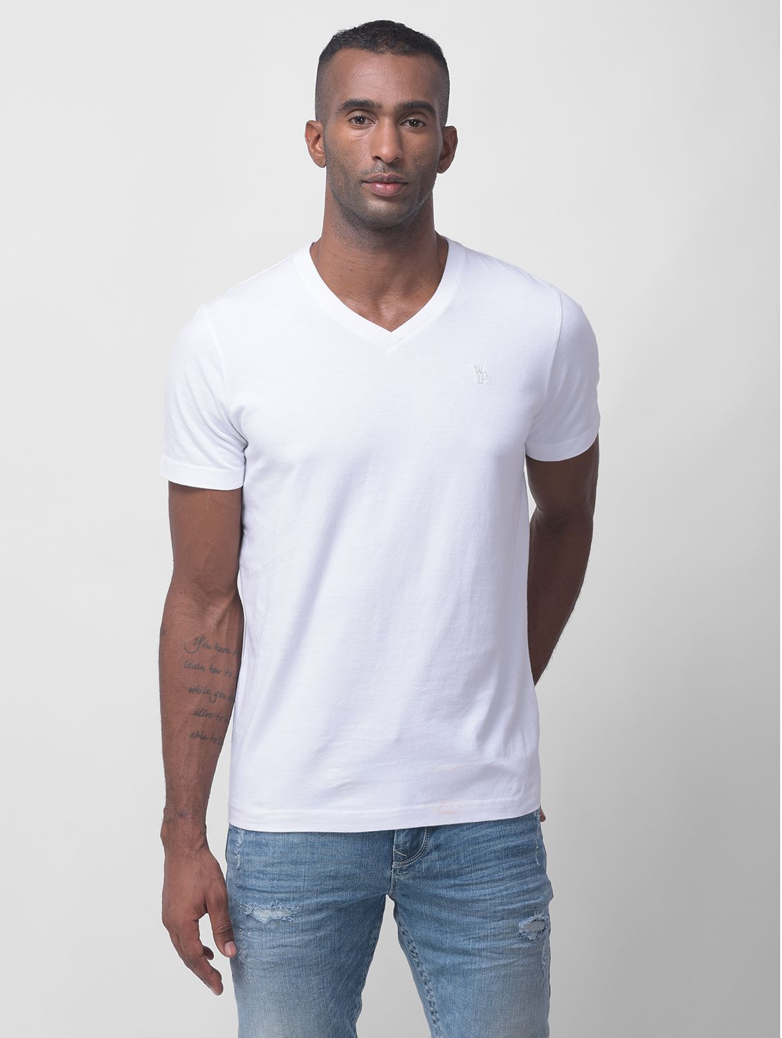 White V neck t-shirt