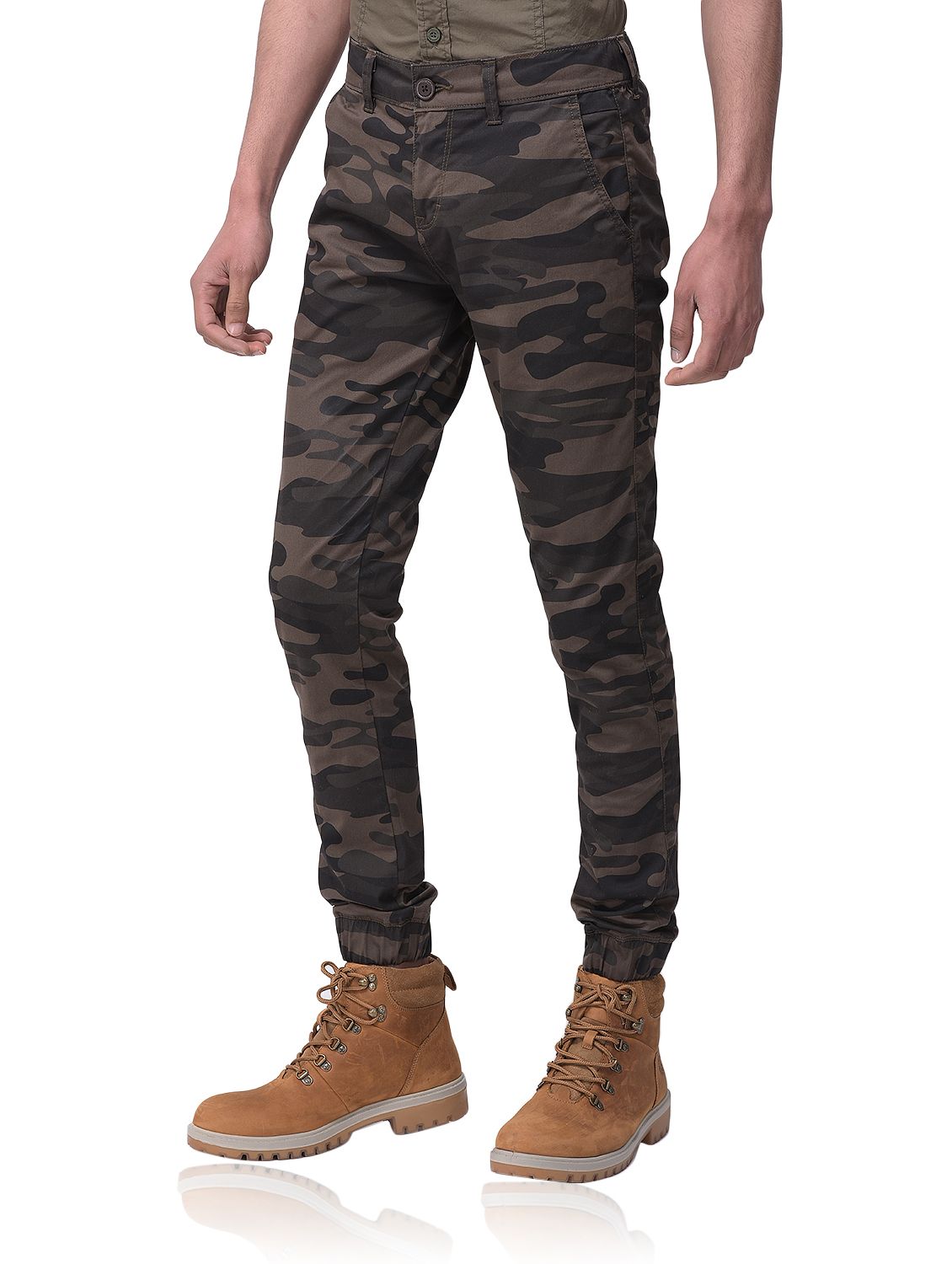 Camouflage olive jogger pants