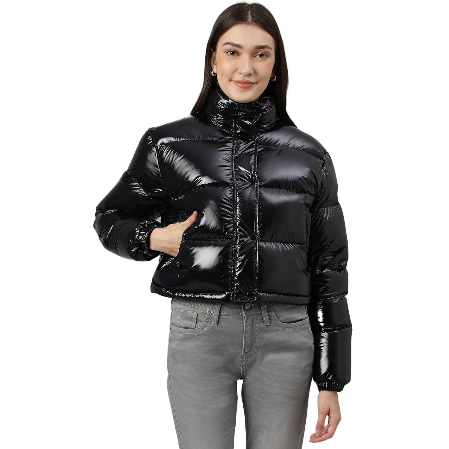 Buy Kazo Black Embellished Cropped Jacket for Women's Online @ Tata CLiQ