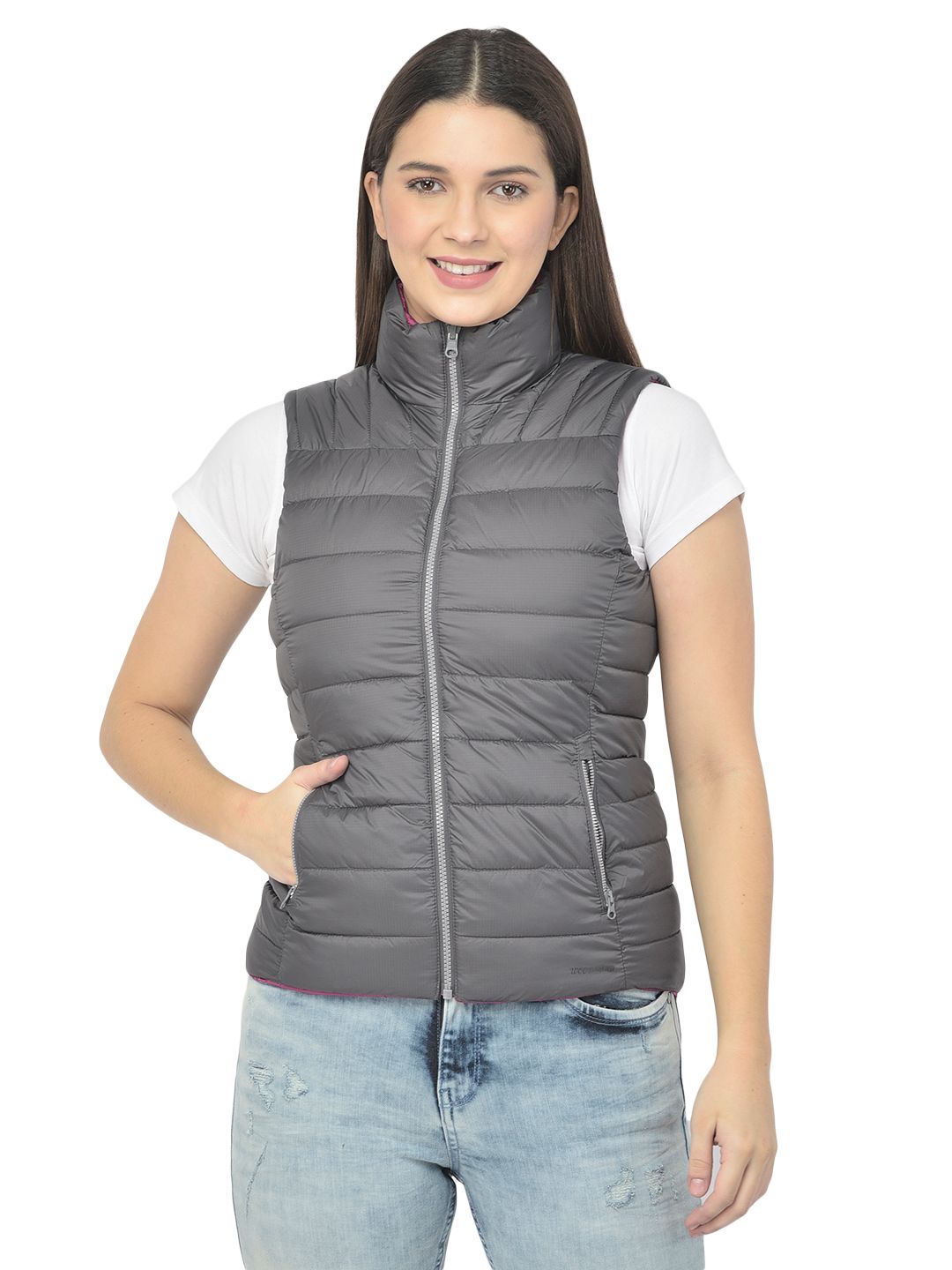 Women's Puffer Vest - Reversible Puffer Vest with Pockets - Silverts