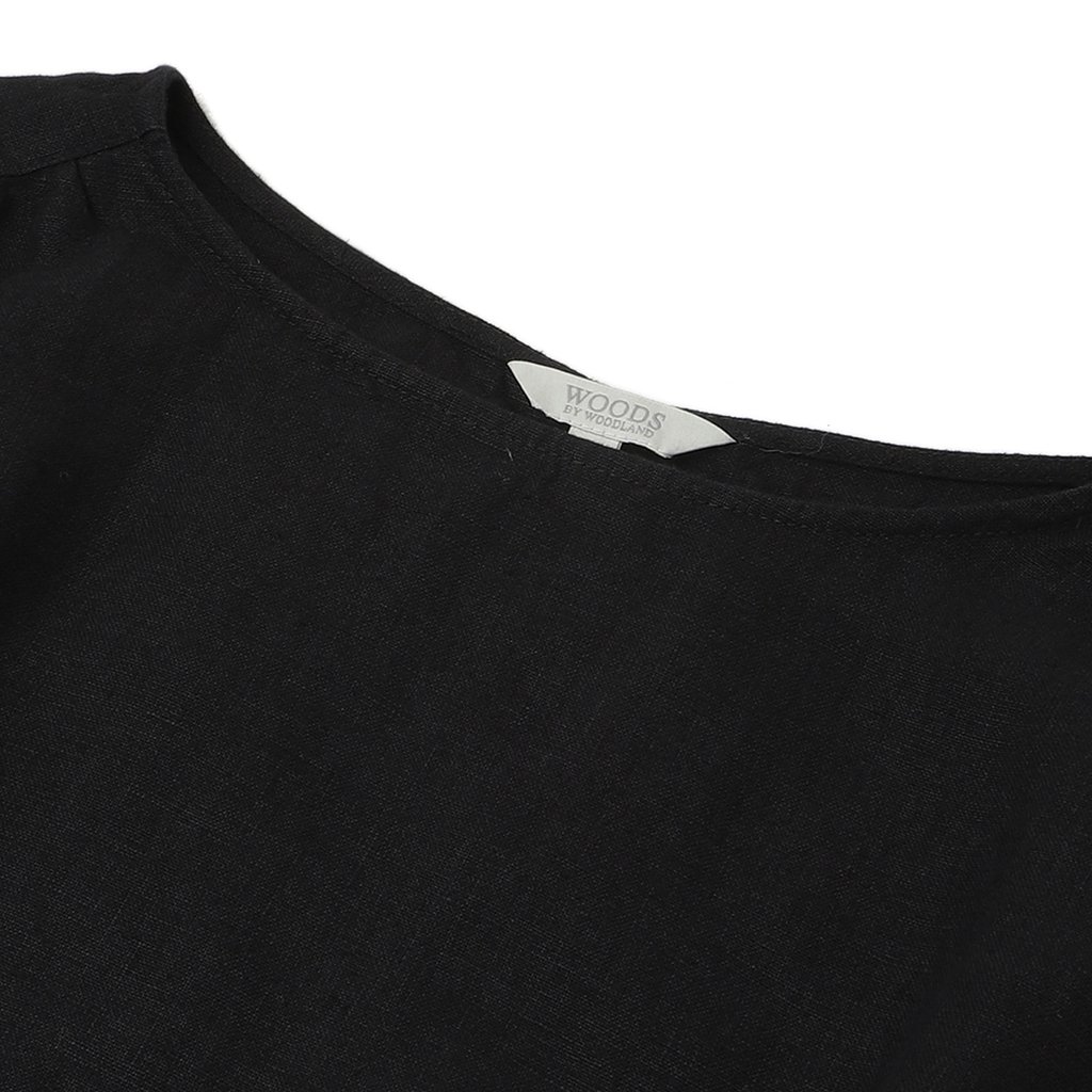 Black linen top for women