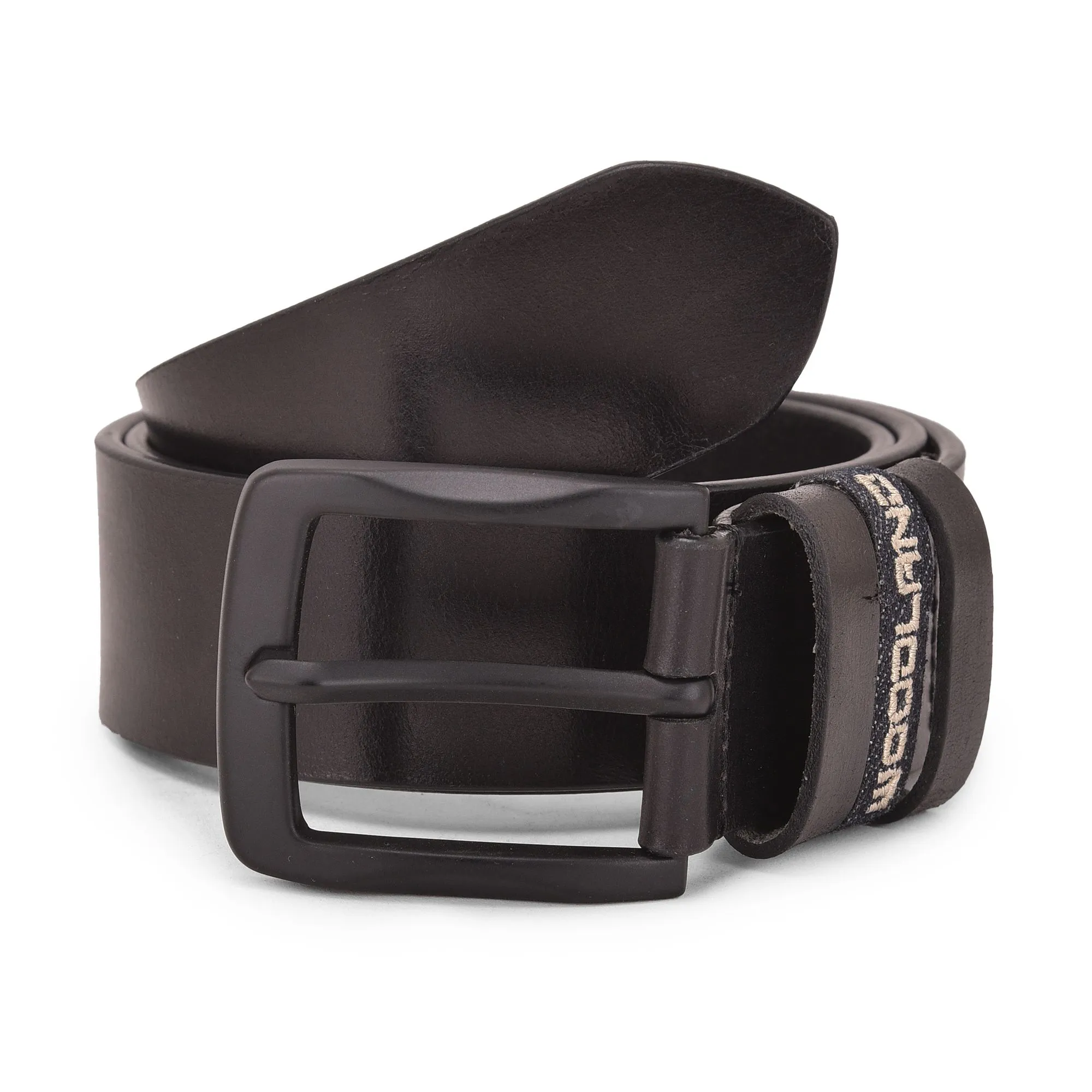 Black men's leather belt - Image 1