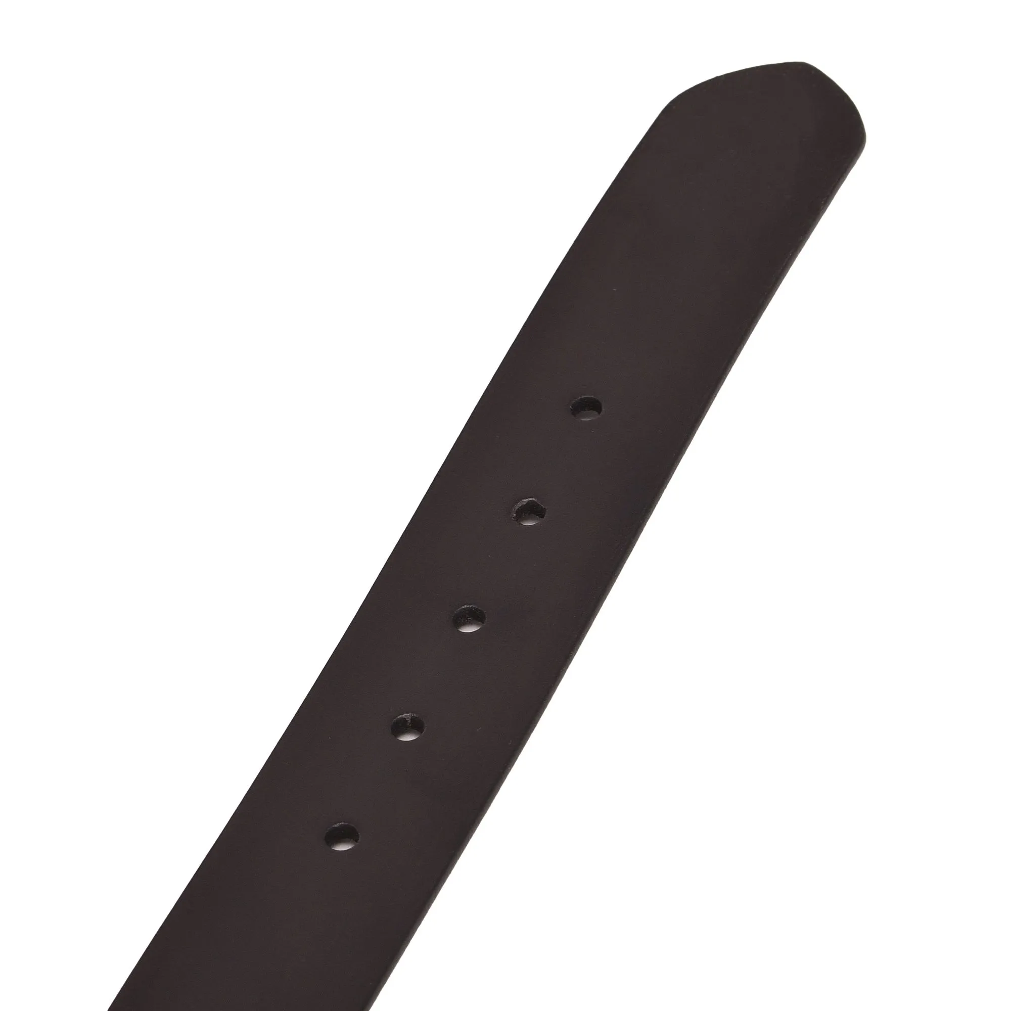 Black men's leather belt - Thumbnail 3