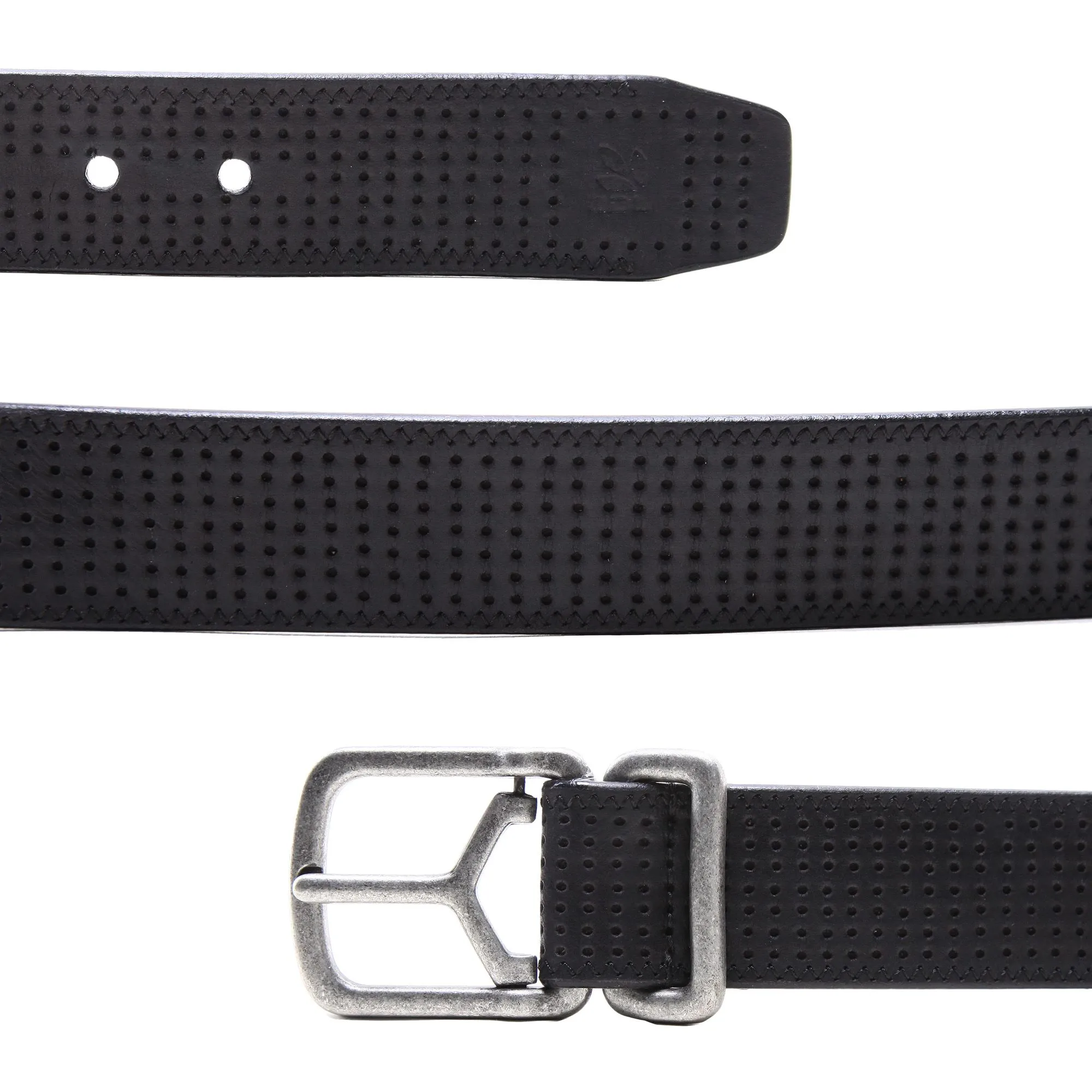 Black Leather Belt for Men - Thumbnail 2