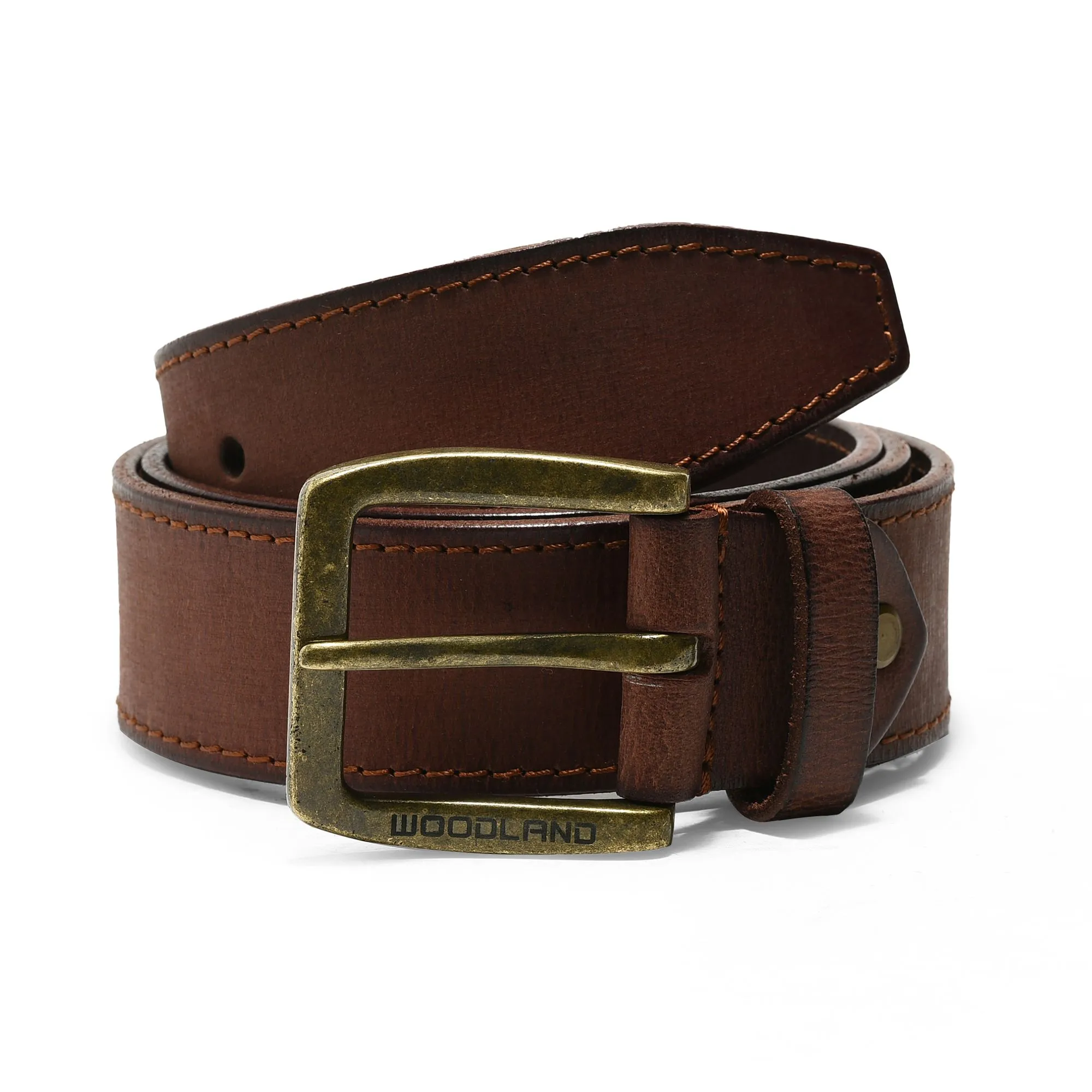 Brown men's leather belt - Image 1