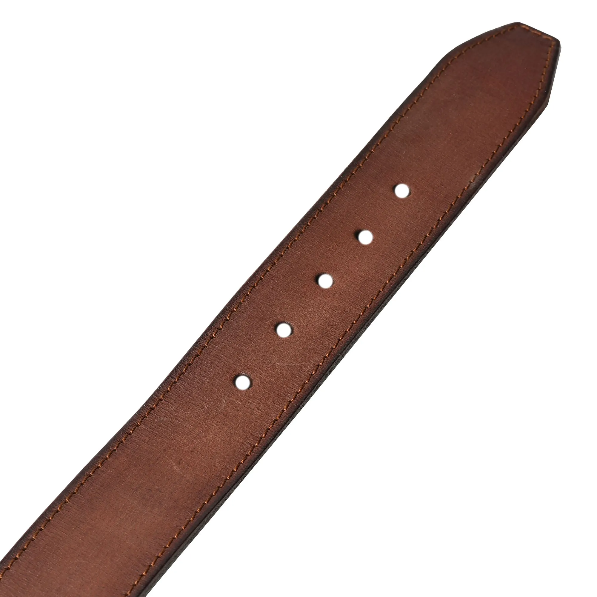 Brown men's leather belt - Thumbnail 3
