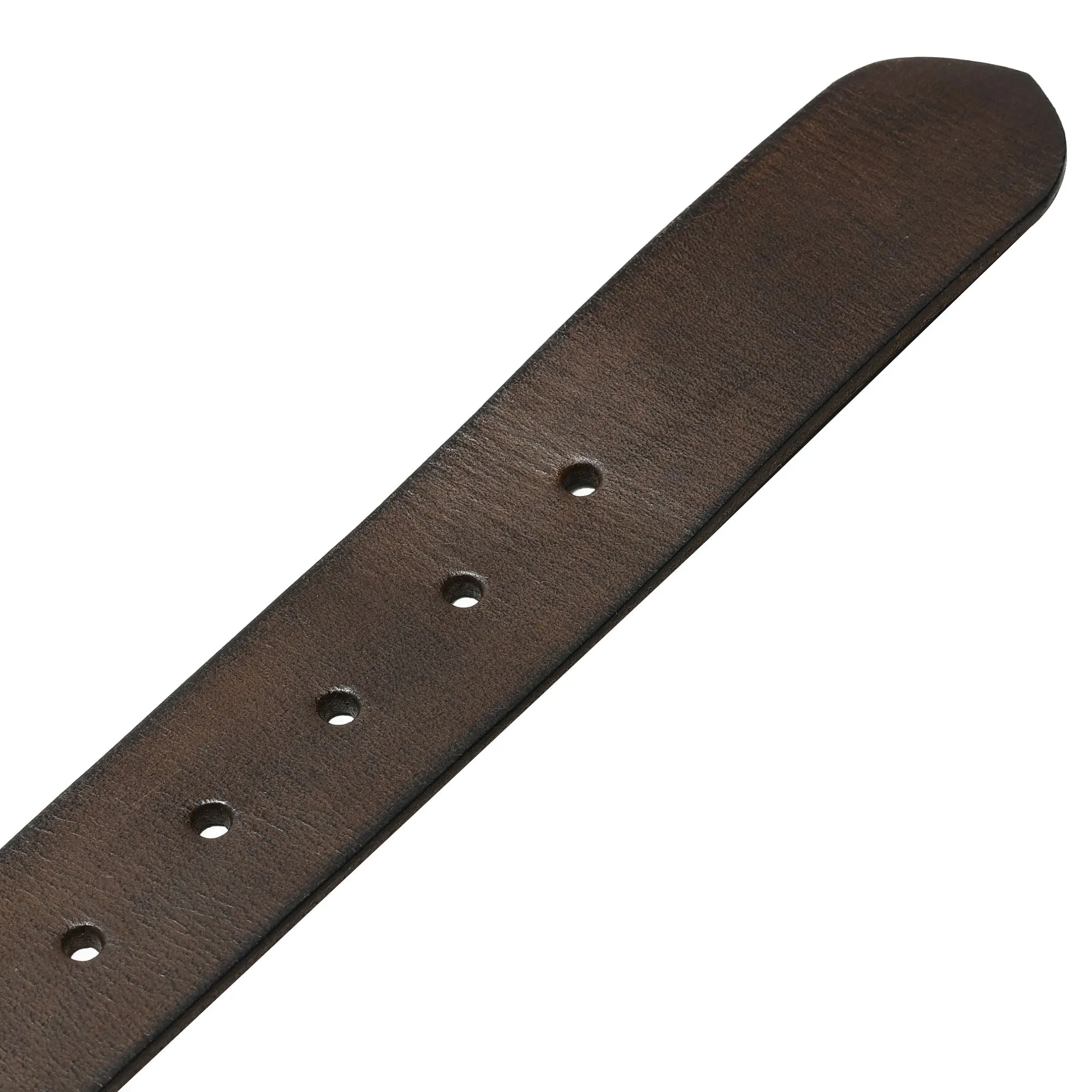 Brown men's leather belt - Thumbnail 3