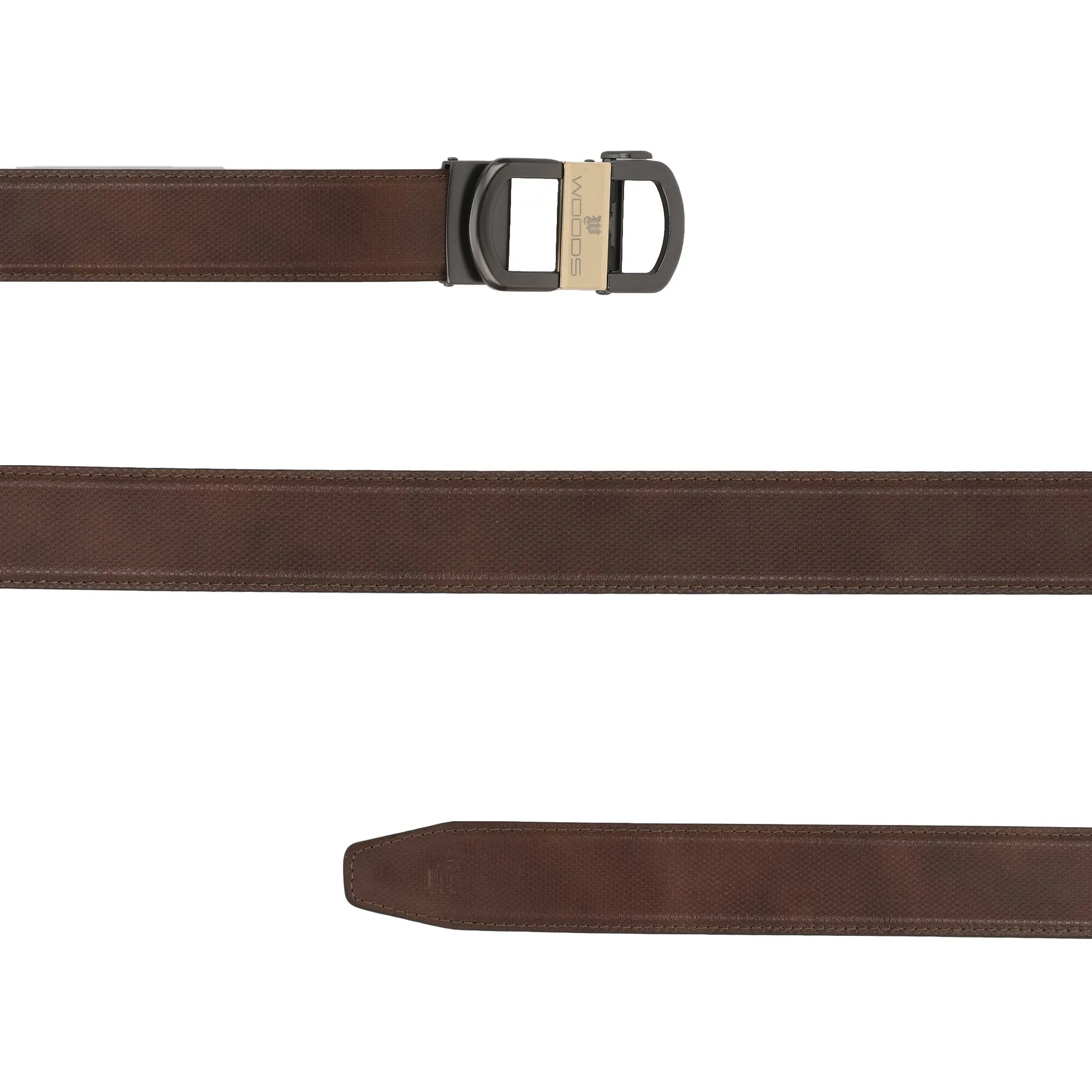 Brown Leather Belt for Men - Thumbnail 2