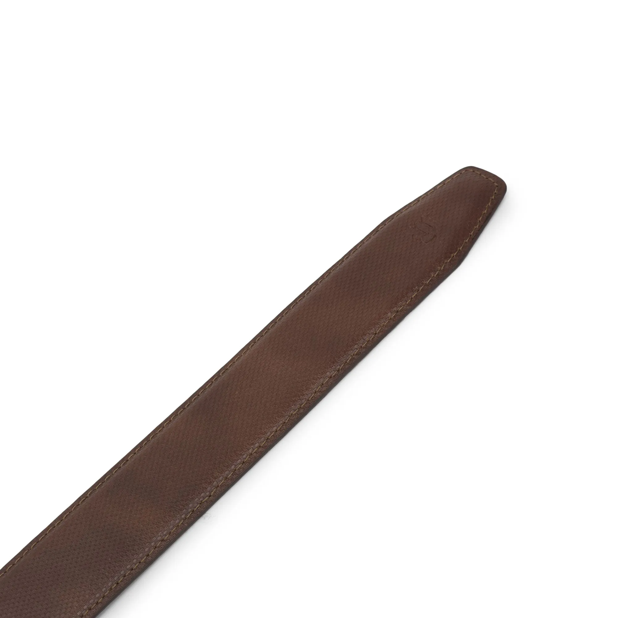 Brown Leather Belt for Men - Thumbnail 3