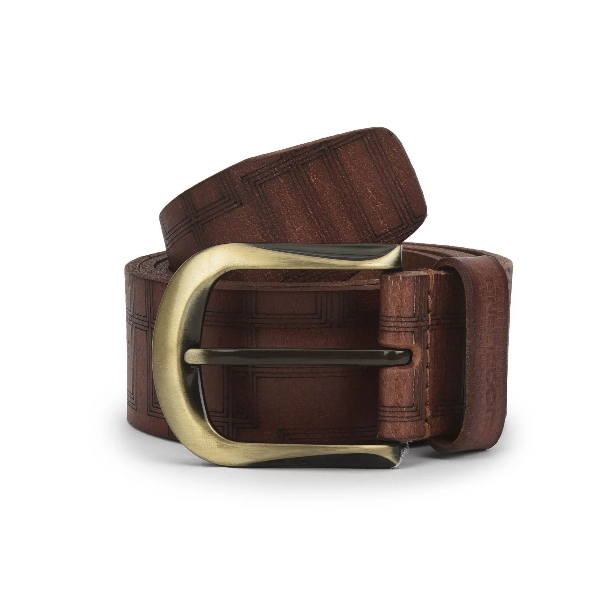 Tan Leather Belt for Men - Thumbnail 1