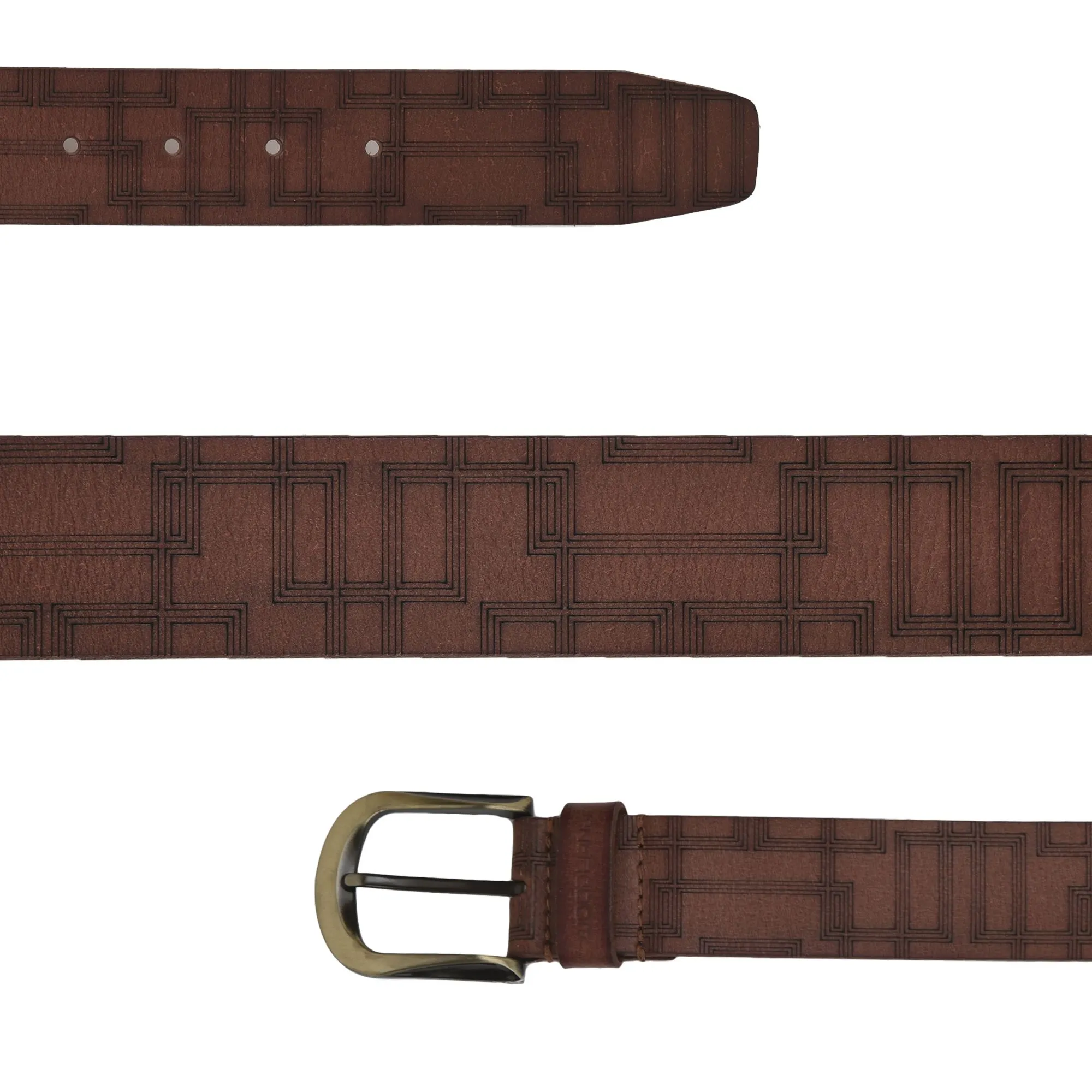 Tan Leather Belt for Men - Thumbnail 2