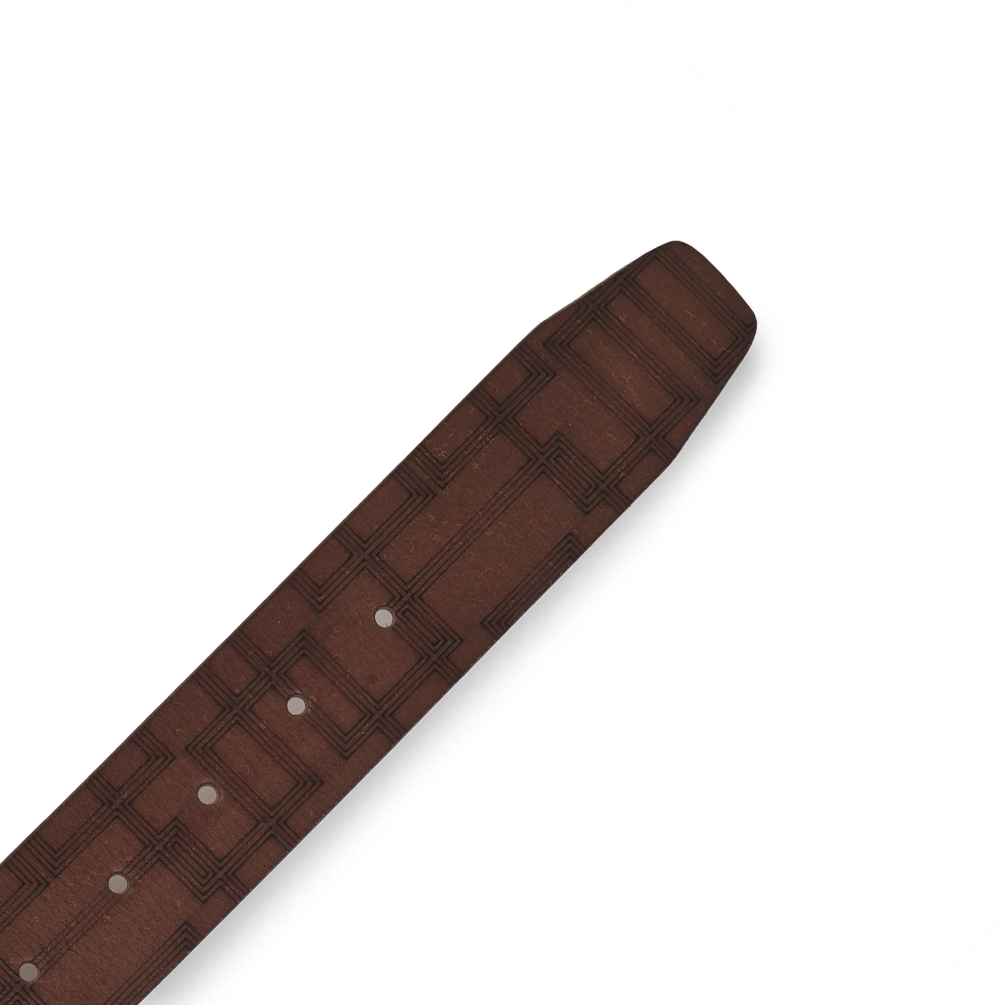 Tan Leather Belt for Men - Thumbnail 3