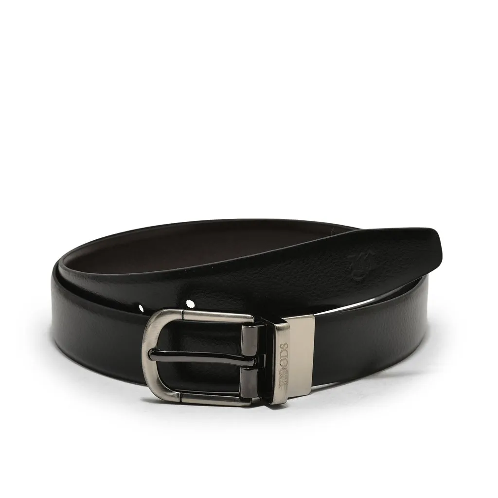 Black/brown Leather belt for men - Thumbnail 1