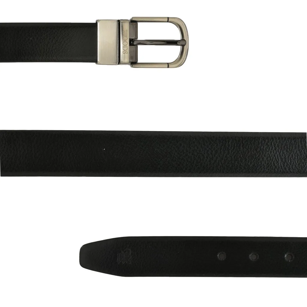 Black/brown Leather belt for men - Thumbnail 3