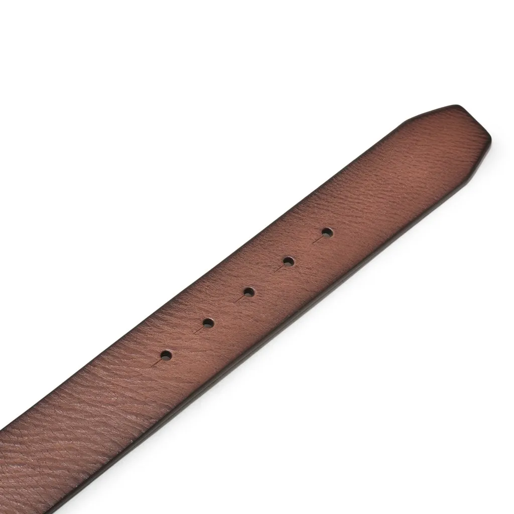 Tan Leather Belt for Men - Thumbnail 3