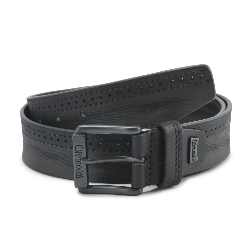 Stylish blue leather belt for men - Image 1