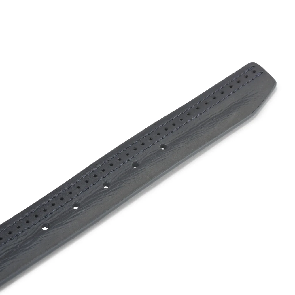Stylish blue leather belt for men - Thumbnail 3