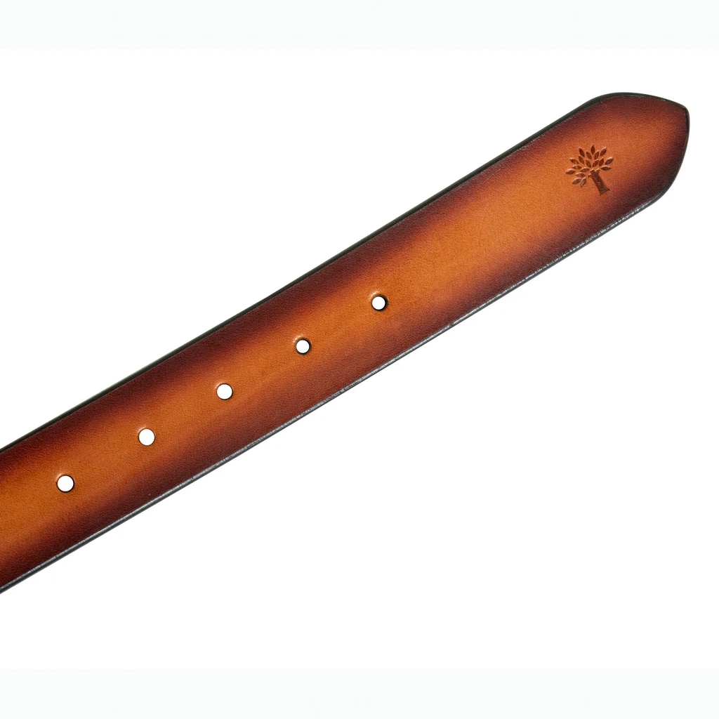 Stylish tan leather belt for men - Thumbnail 3