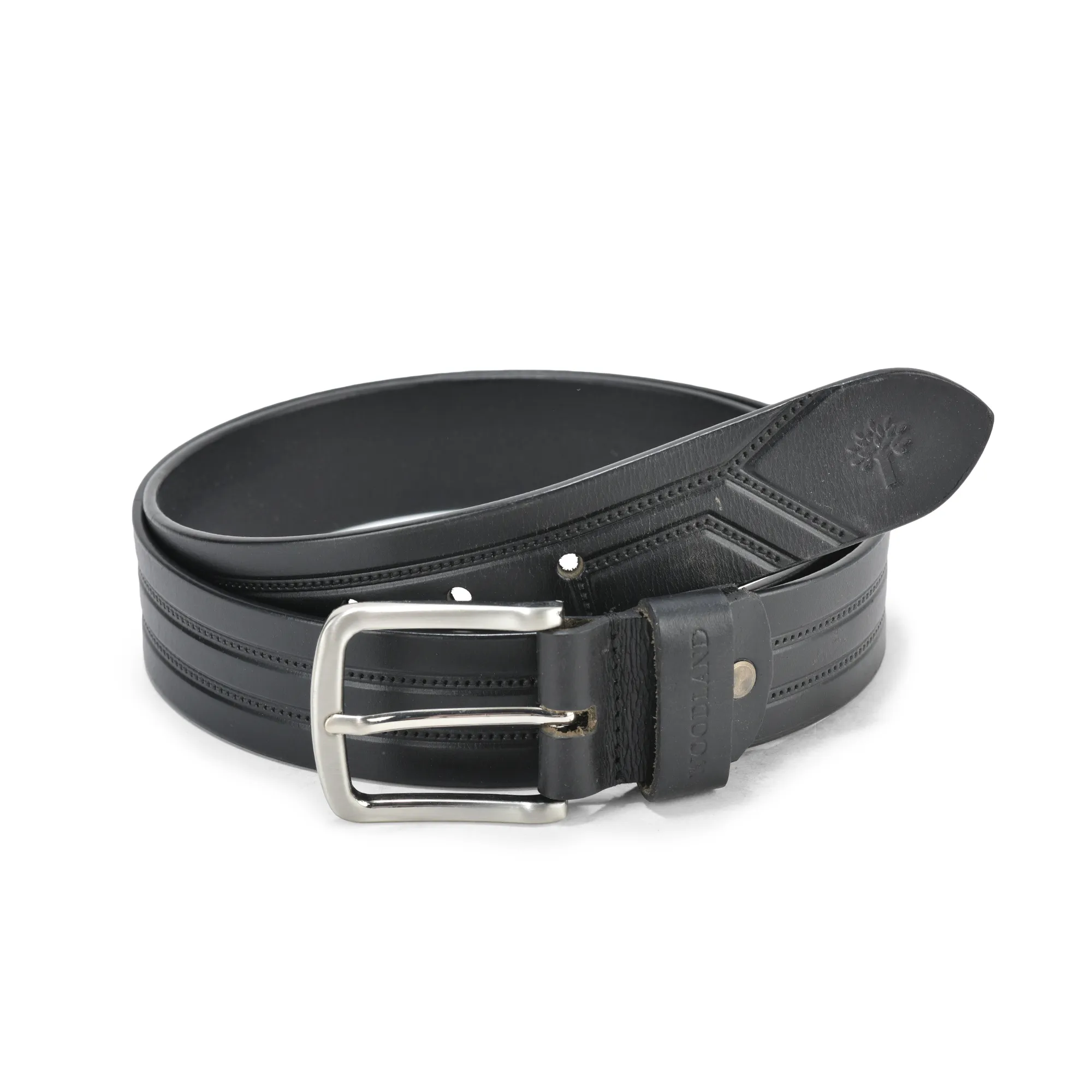 Black Leather Belt For Men - Thumbnail 1