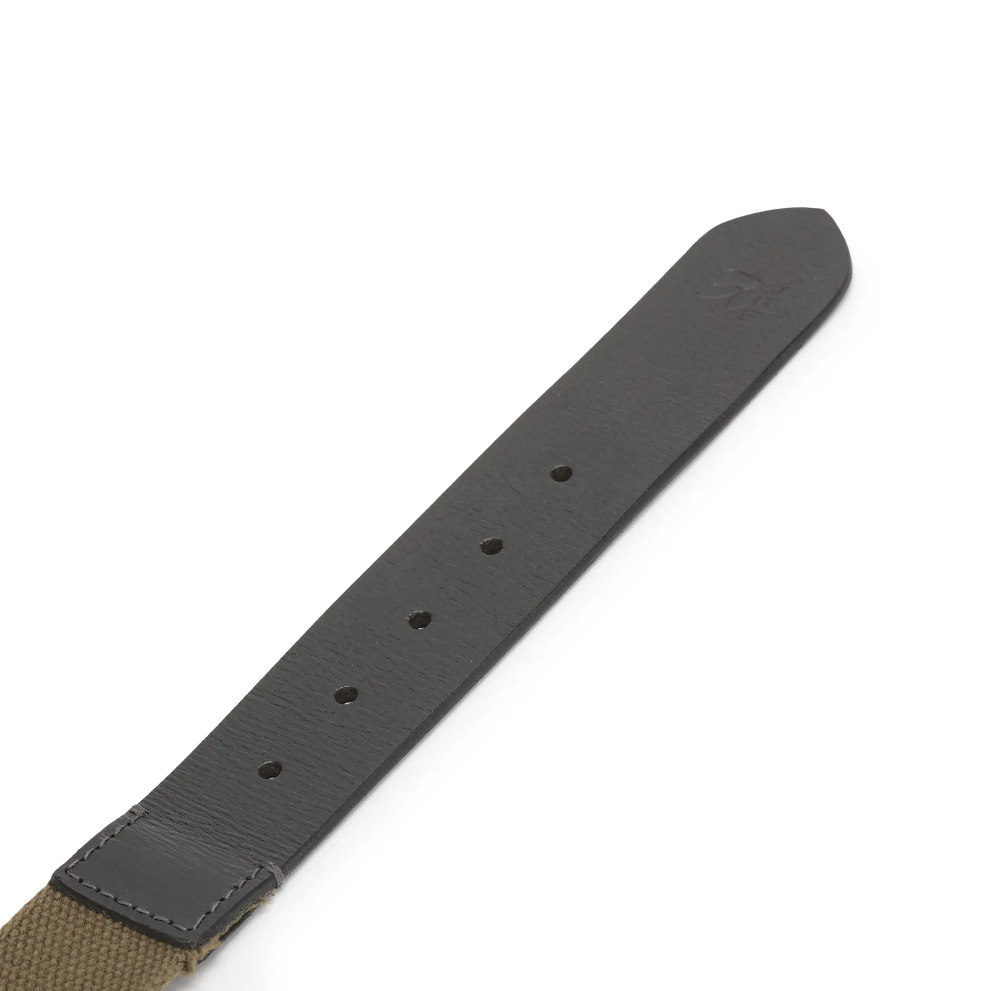 Olive Canvas Leather Belt for men - Thumbnail 3