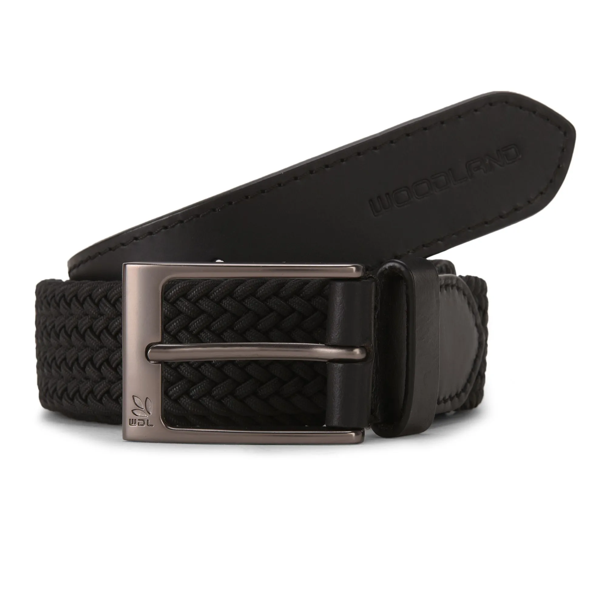 Black canvas leather belt for men - Thumbnail 1