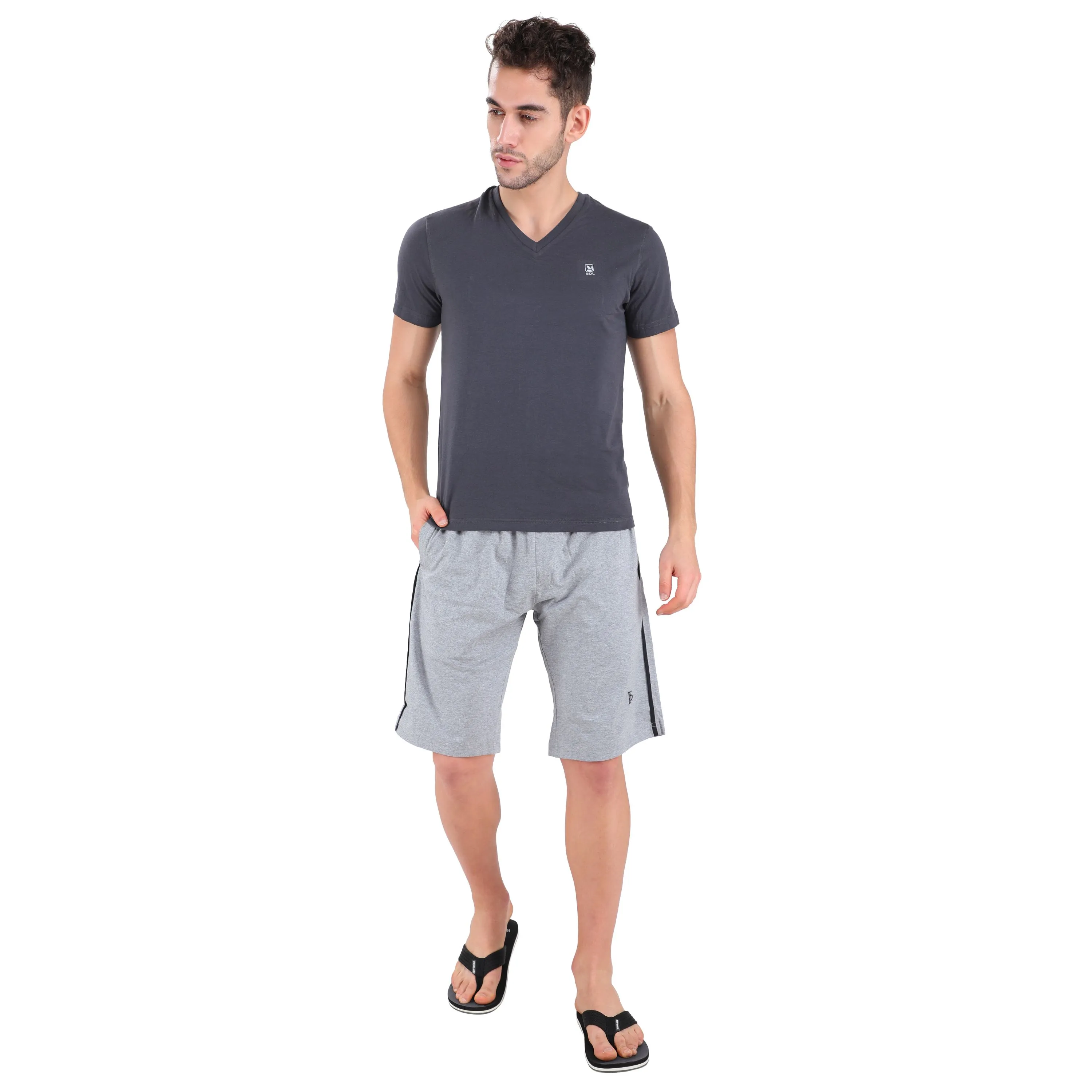 SMOKE V neck t-shirt for men - Thumbnail 1