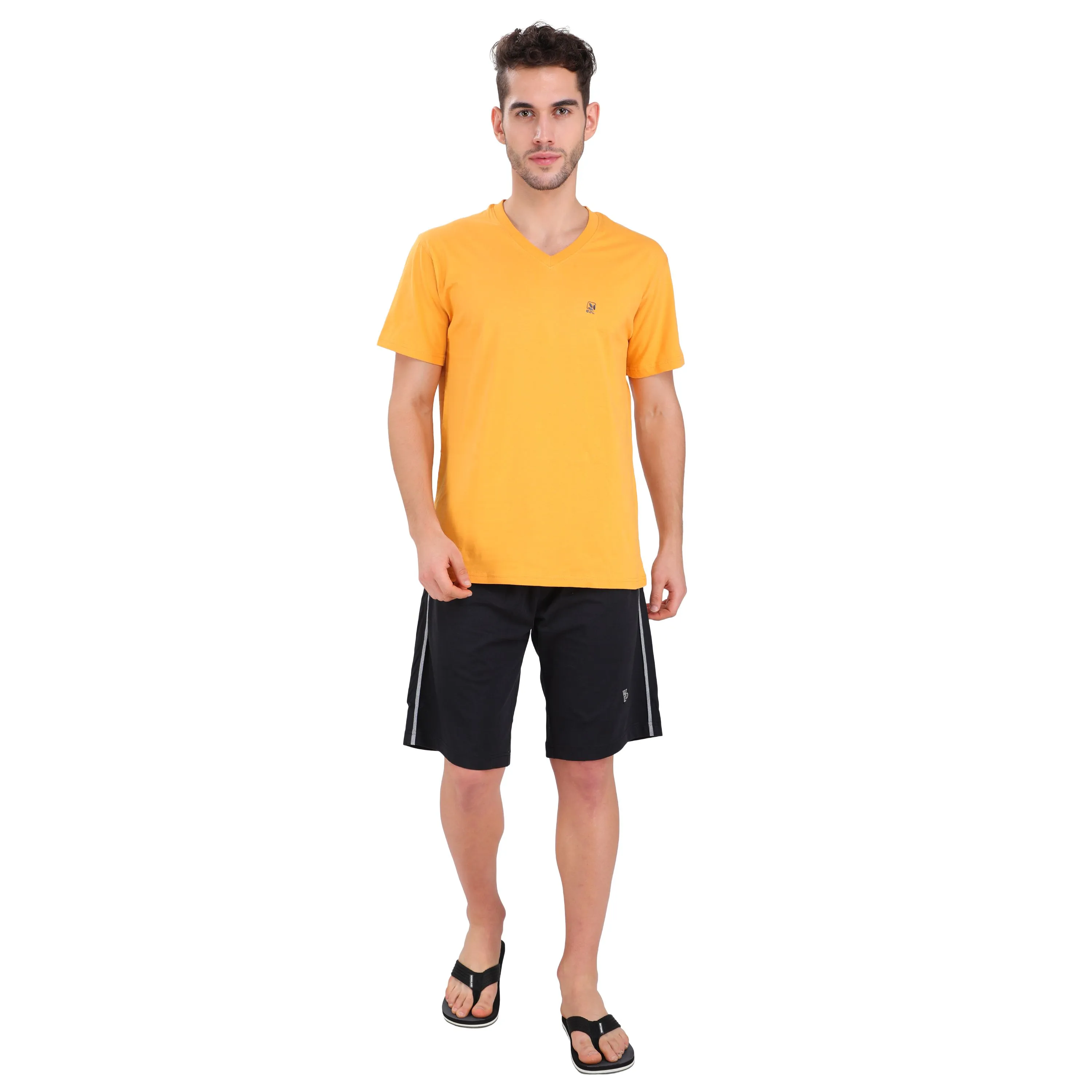 burnt-gold-v-neck-t-shirt-for-men