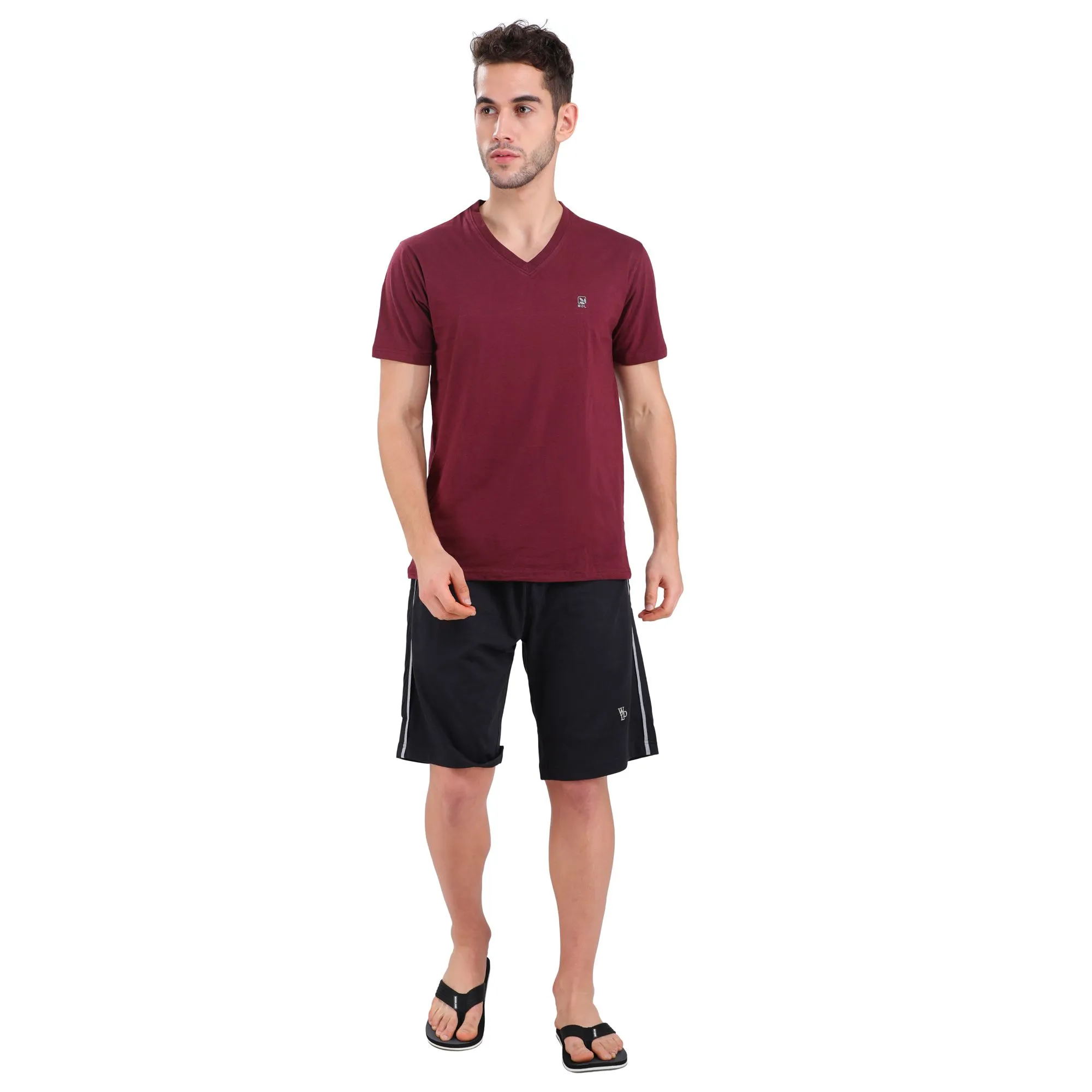 maroon-v-neck-t-shirt-for-men-1