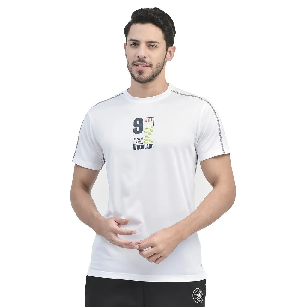 White Crew Neck T-shirt for Men - Thumbnail 2