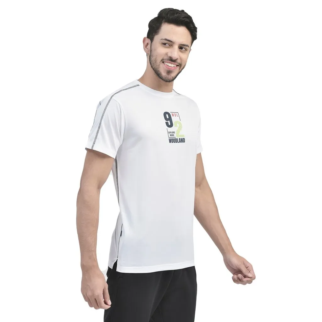 White Crew Neck T-shirt for Men - Thumbnail 4