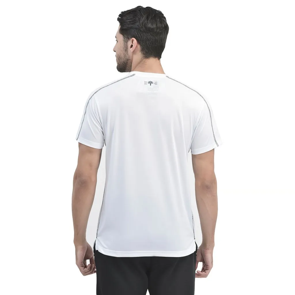 White Crew Neck T-shirt for Men - Thumbnail 5