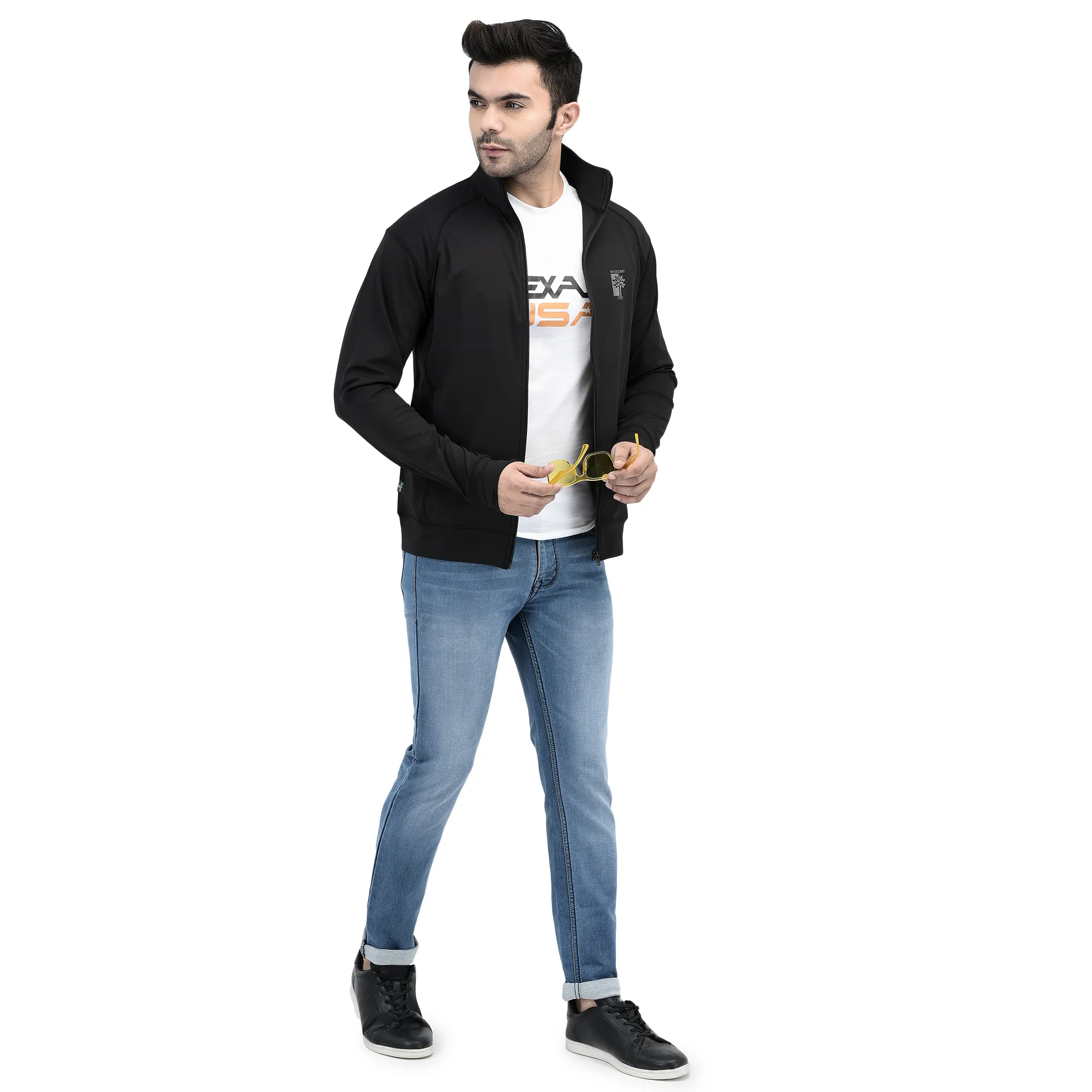 Black Track Jacket for Men - Thumbnail 1