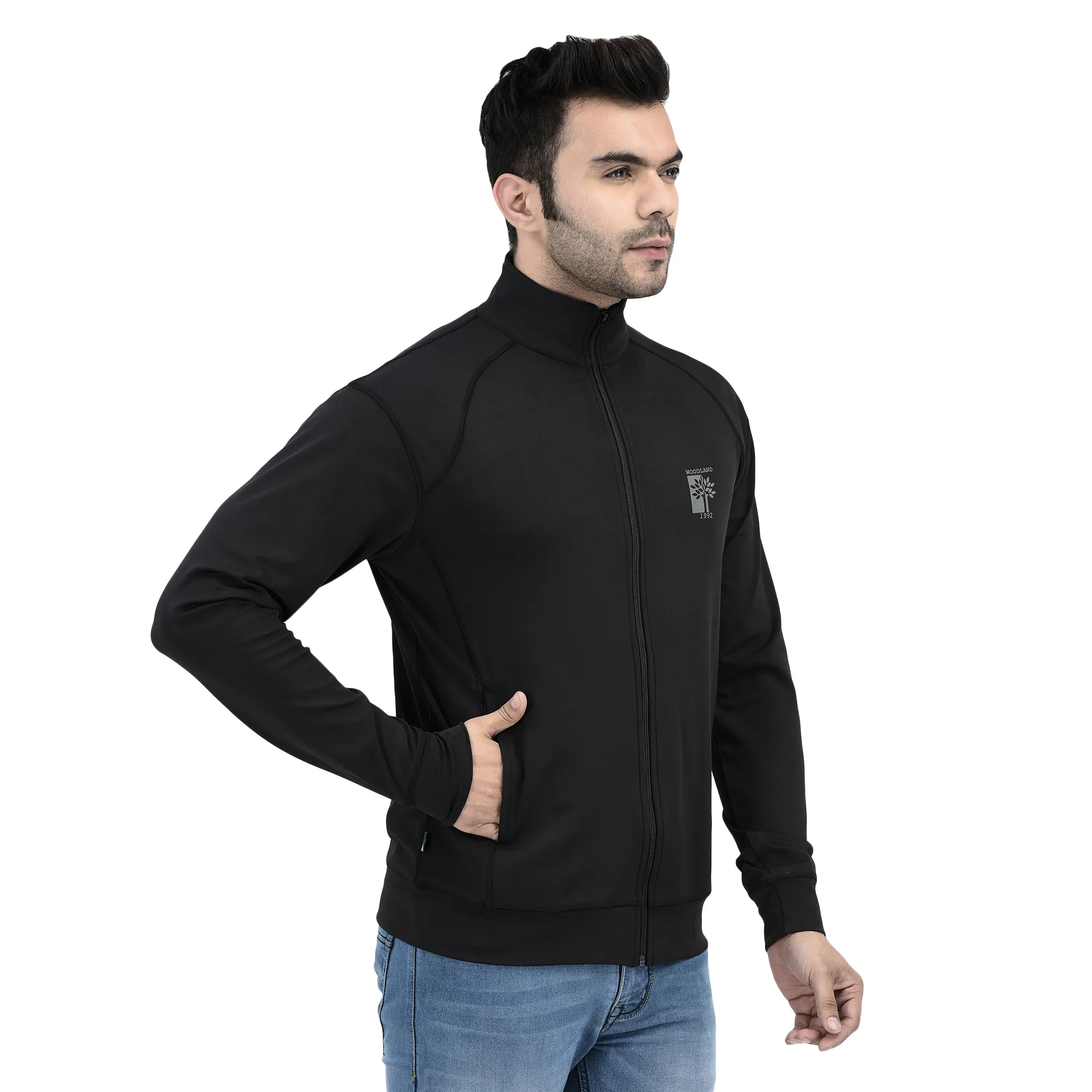 Black Track Jacket for Men - Thumbnail 4