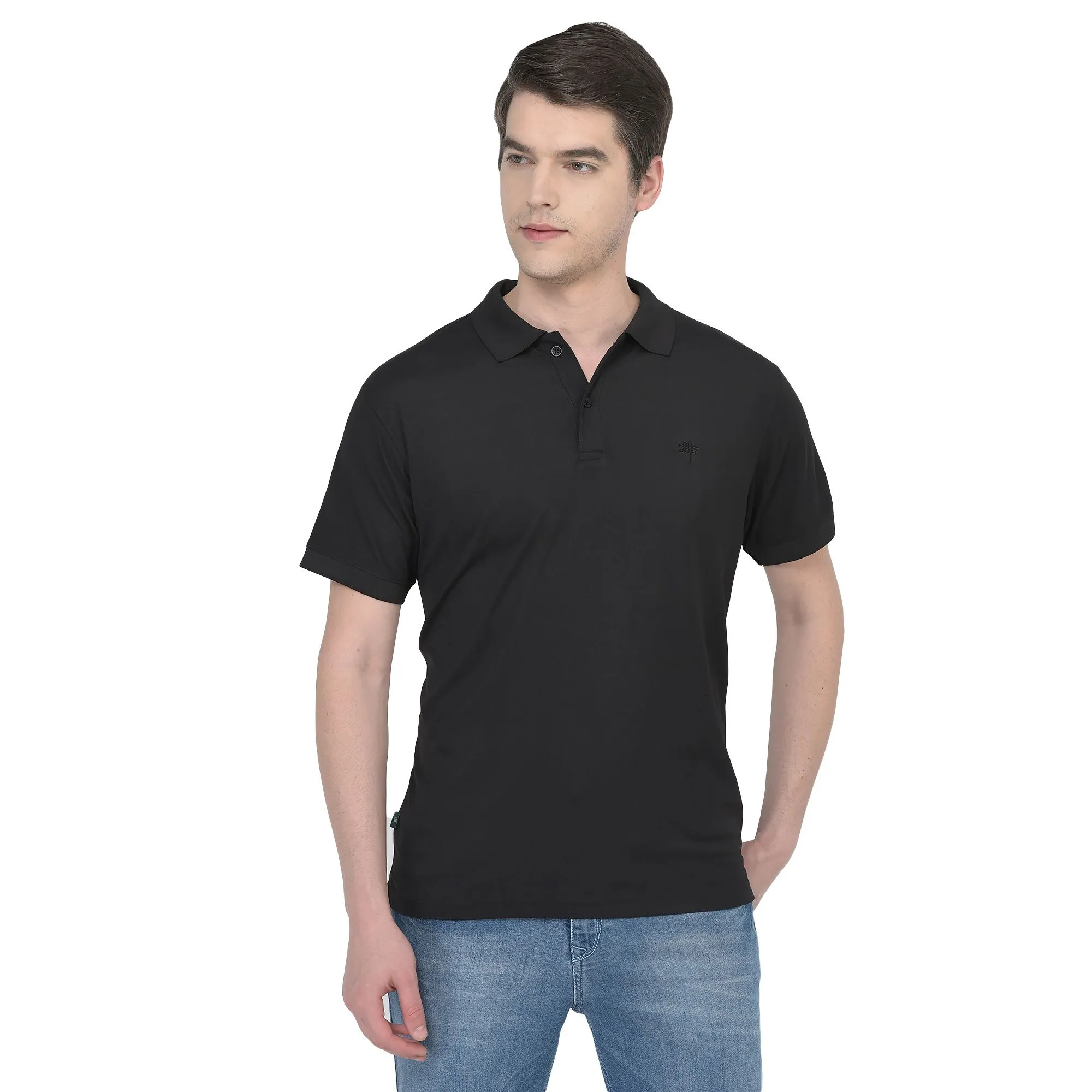 Black Polo T-shirt for Men - Thumbnail 2