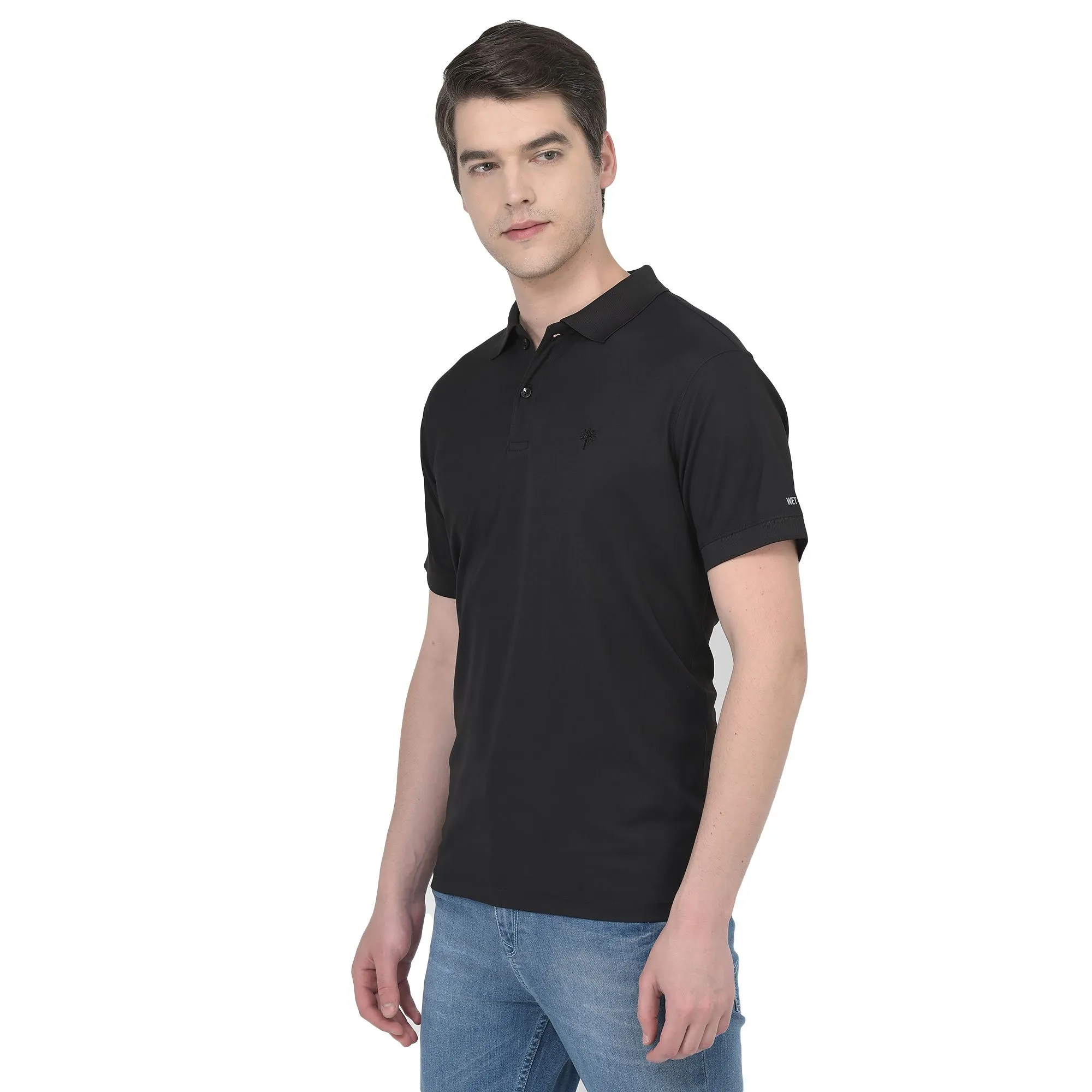 Black Polo T-shirt for Men - Thumbnail 3