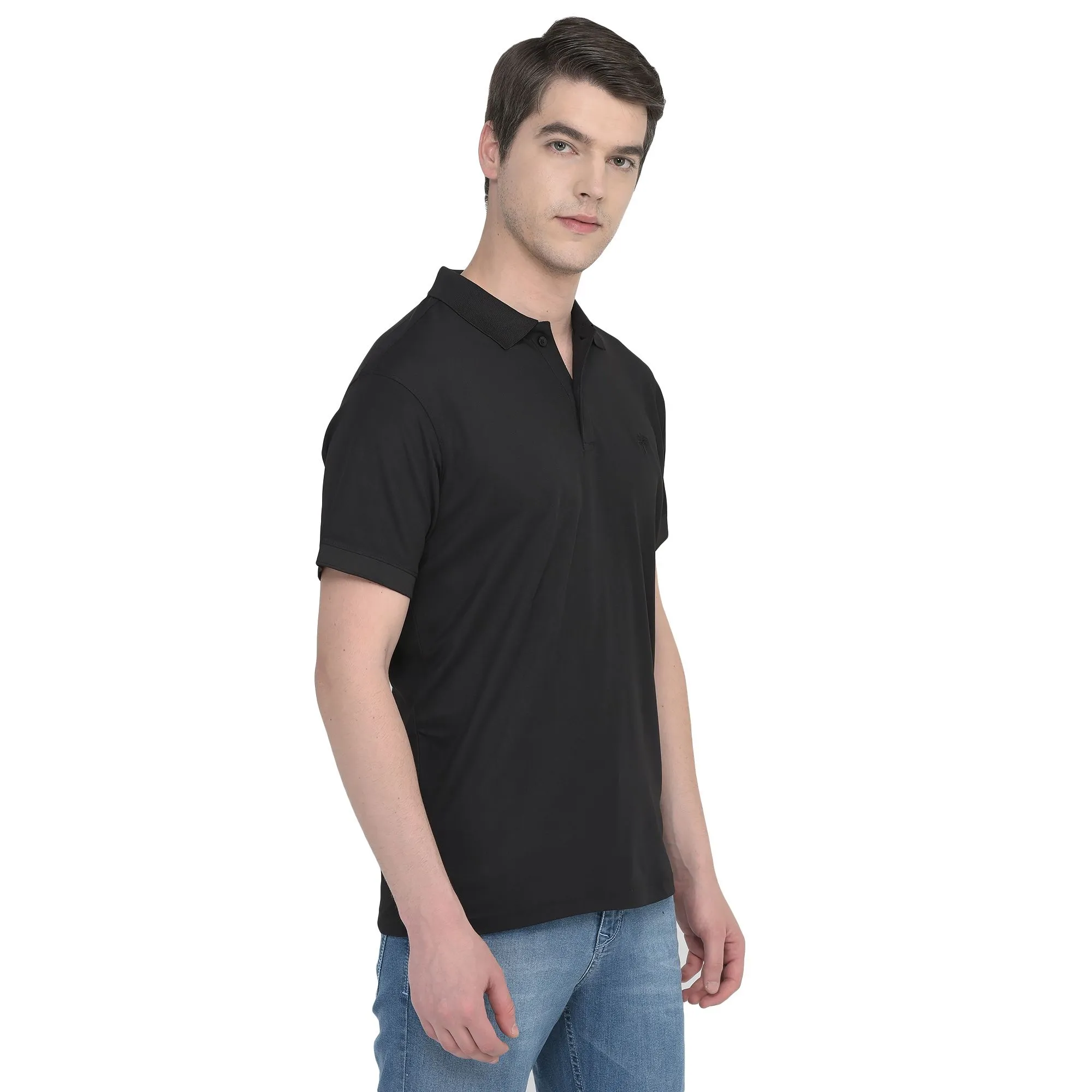 Black Polo T-shirt for Men - Thumbnail 4