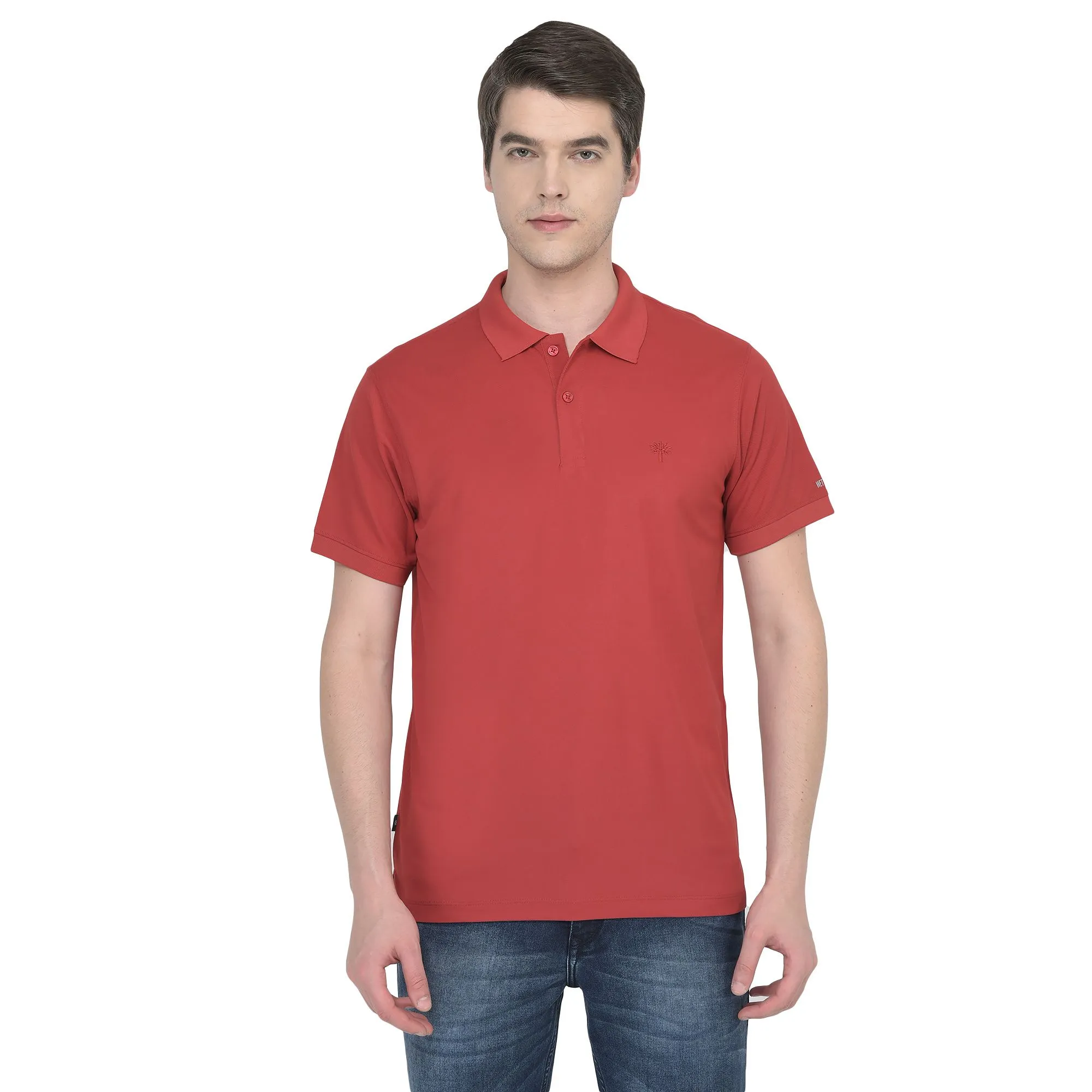 Red Polo T-shirt for Men - Thumbnail 2
