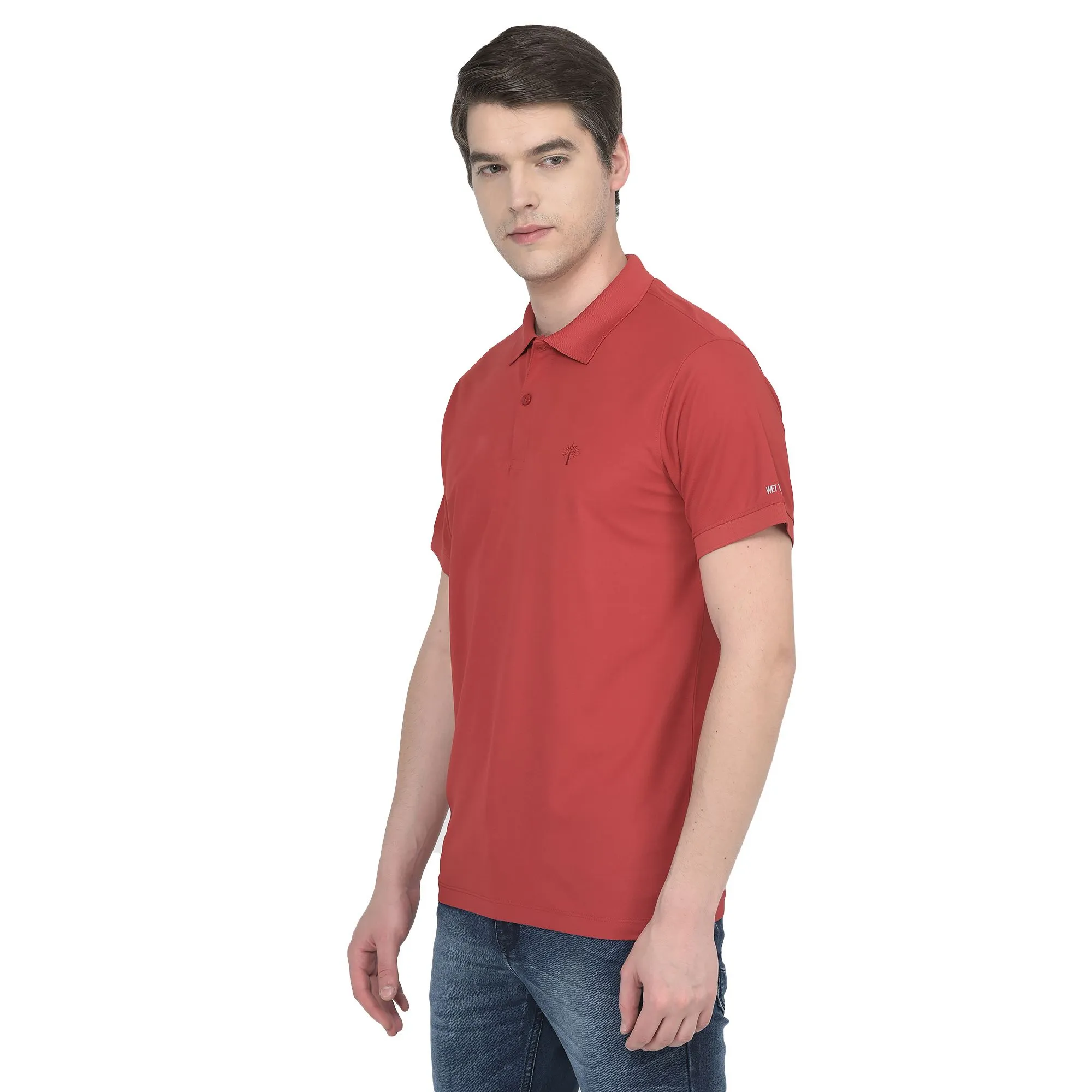 Red Polo T-shirt for Men - Thumbnail 3