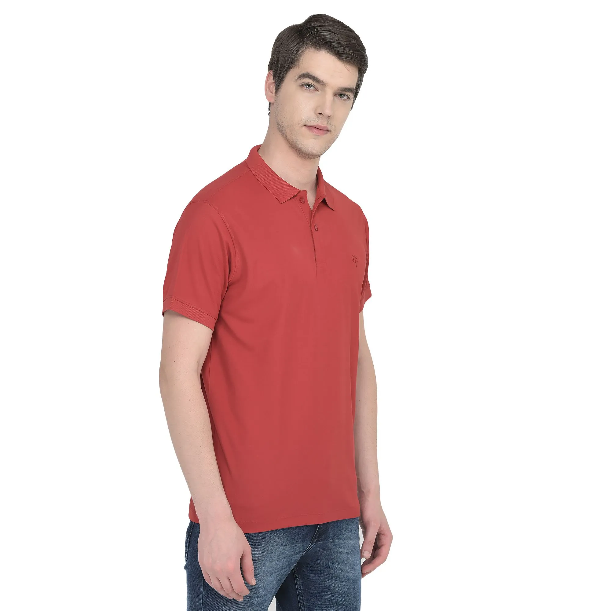 Red Polo T-shirt for Men - Thumbnail 4