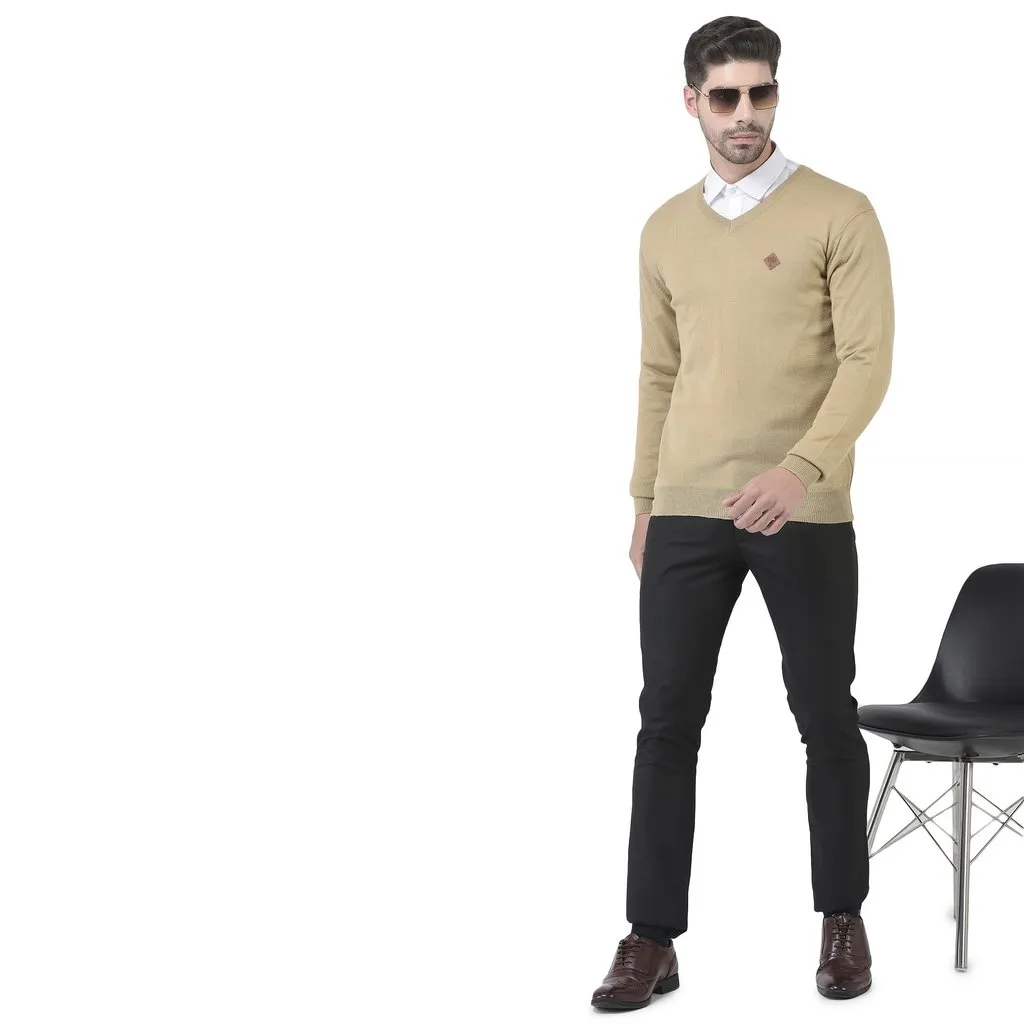 Khaki pullover for men - Thumbnail 1