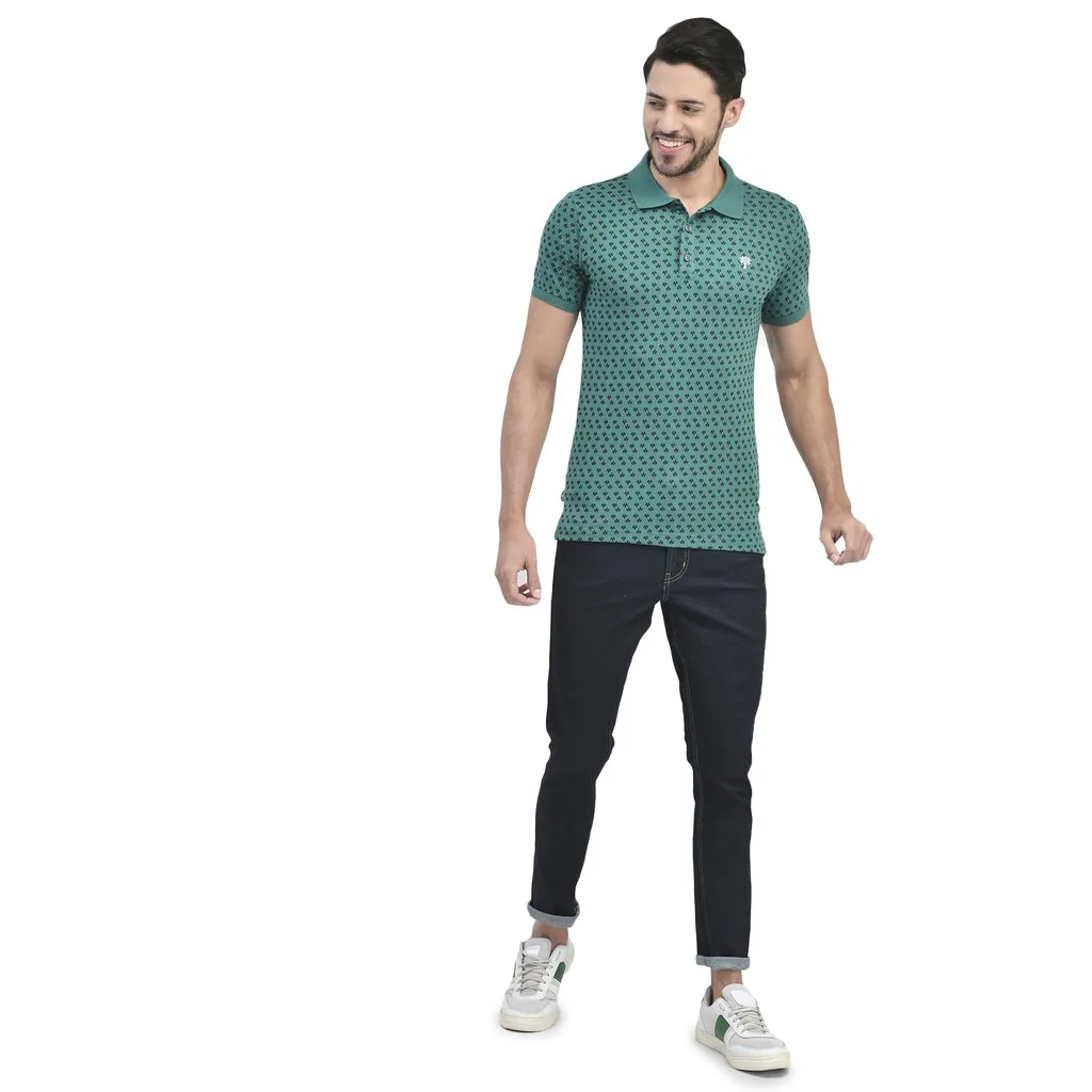 Dgreen Printed Polo T-shirt for Men - Image 1