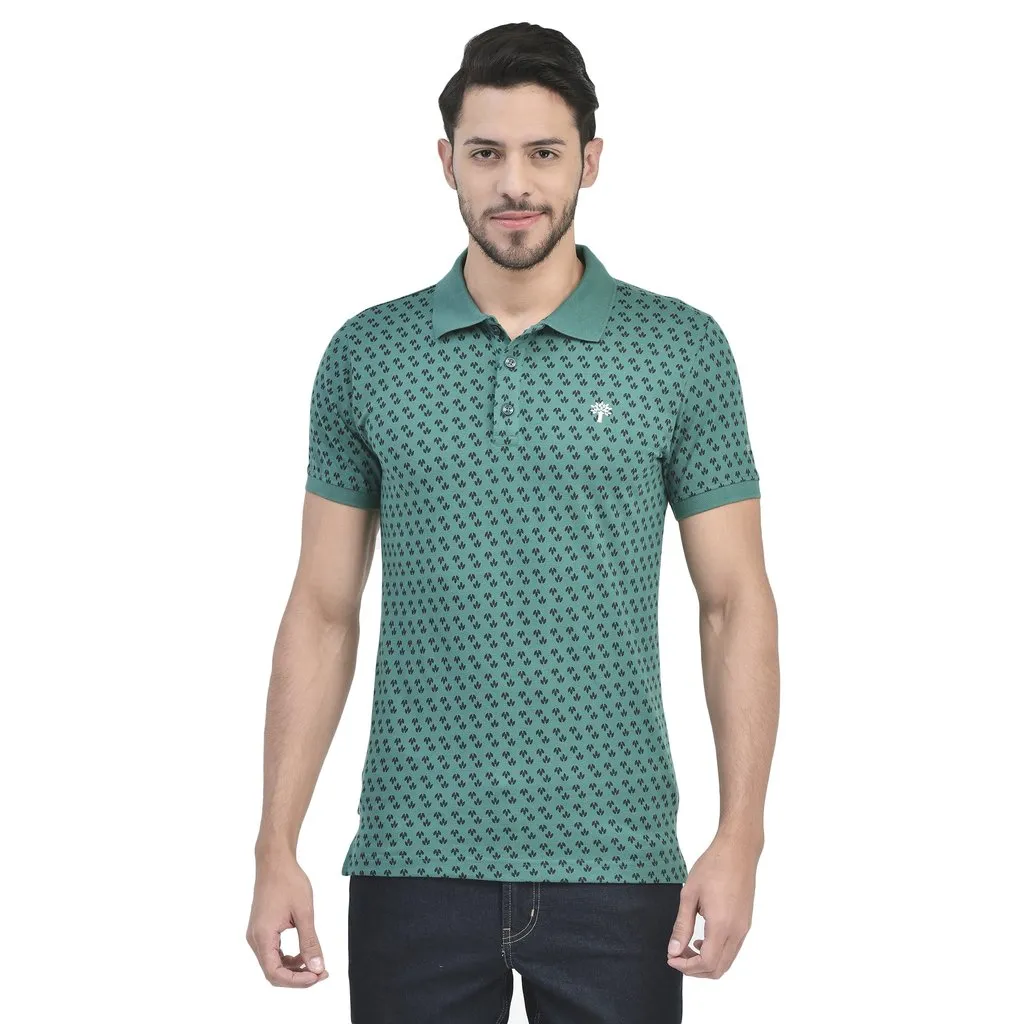 Dgreen Printed Polo T-shirt for Men - Thumbnail 2