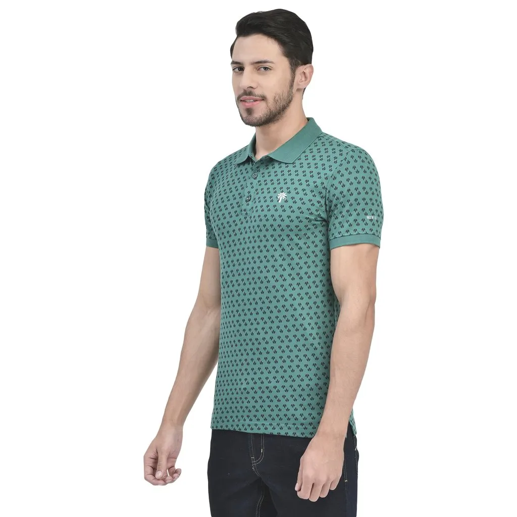 Dgreen Printed Polo T-shirt for Men - Thumbnail 3