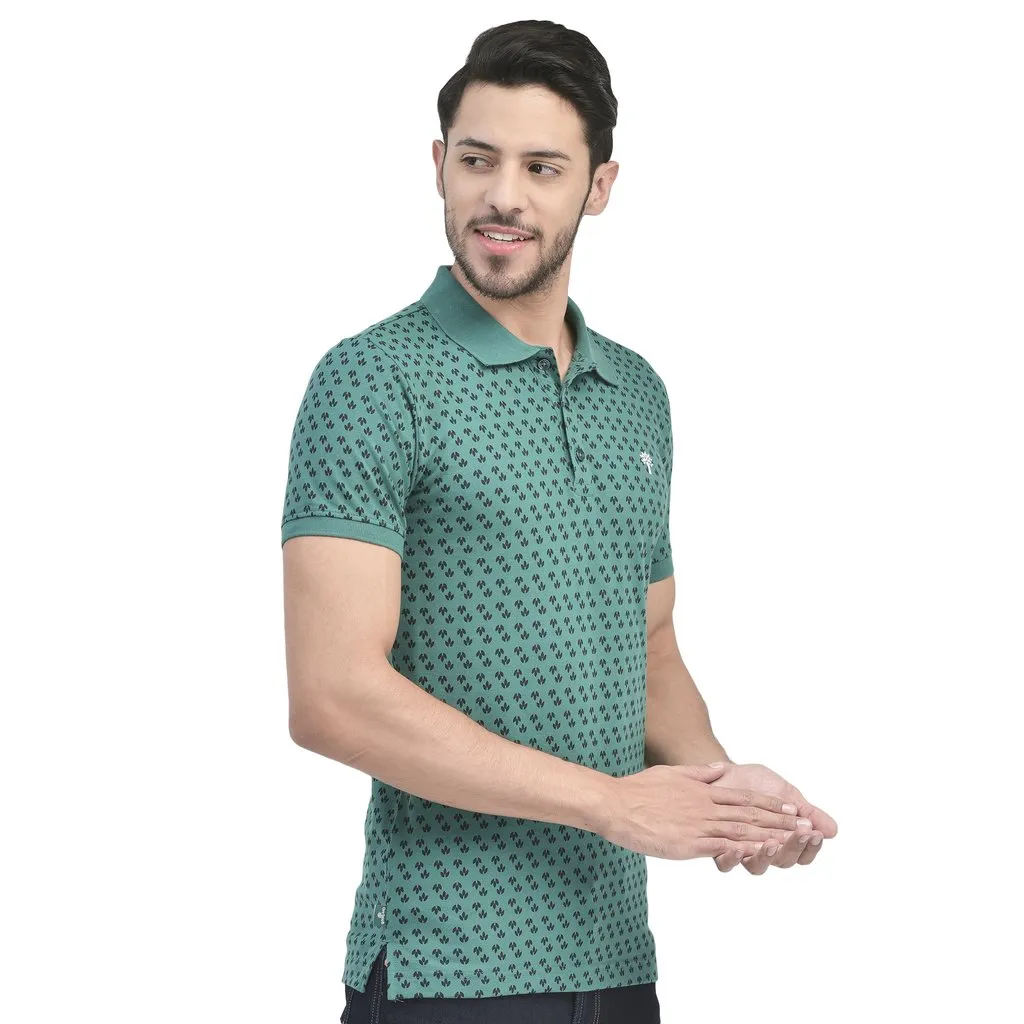Dgreen Printed Polo T-shirt for Men - Thumbnail 4