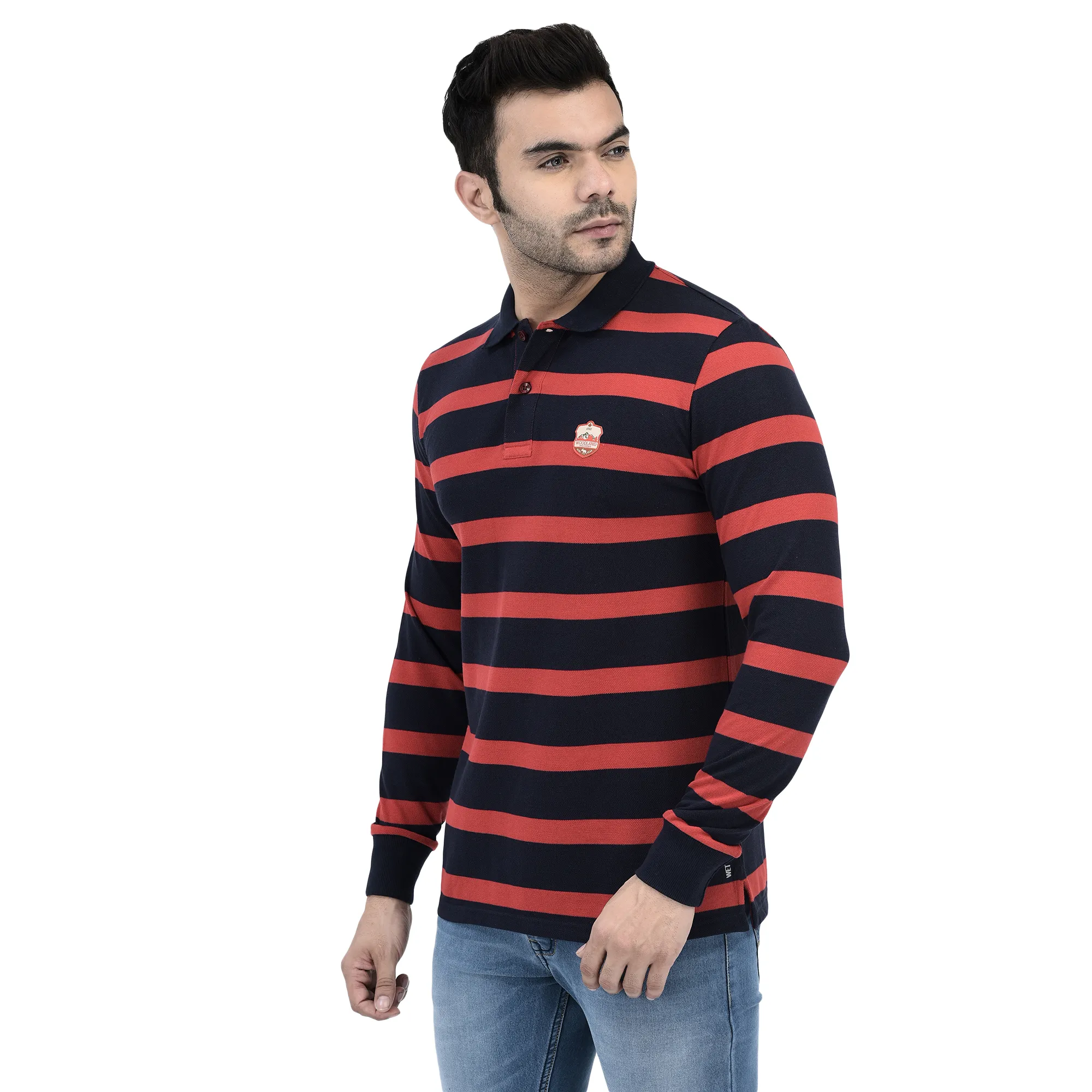 Red/Navy Polo T-shirt for Men - Thumbnail 3