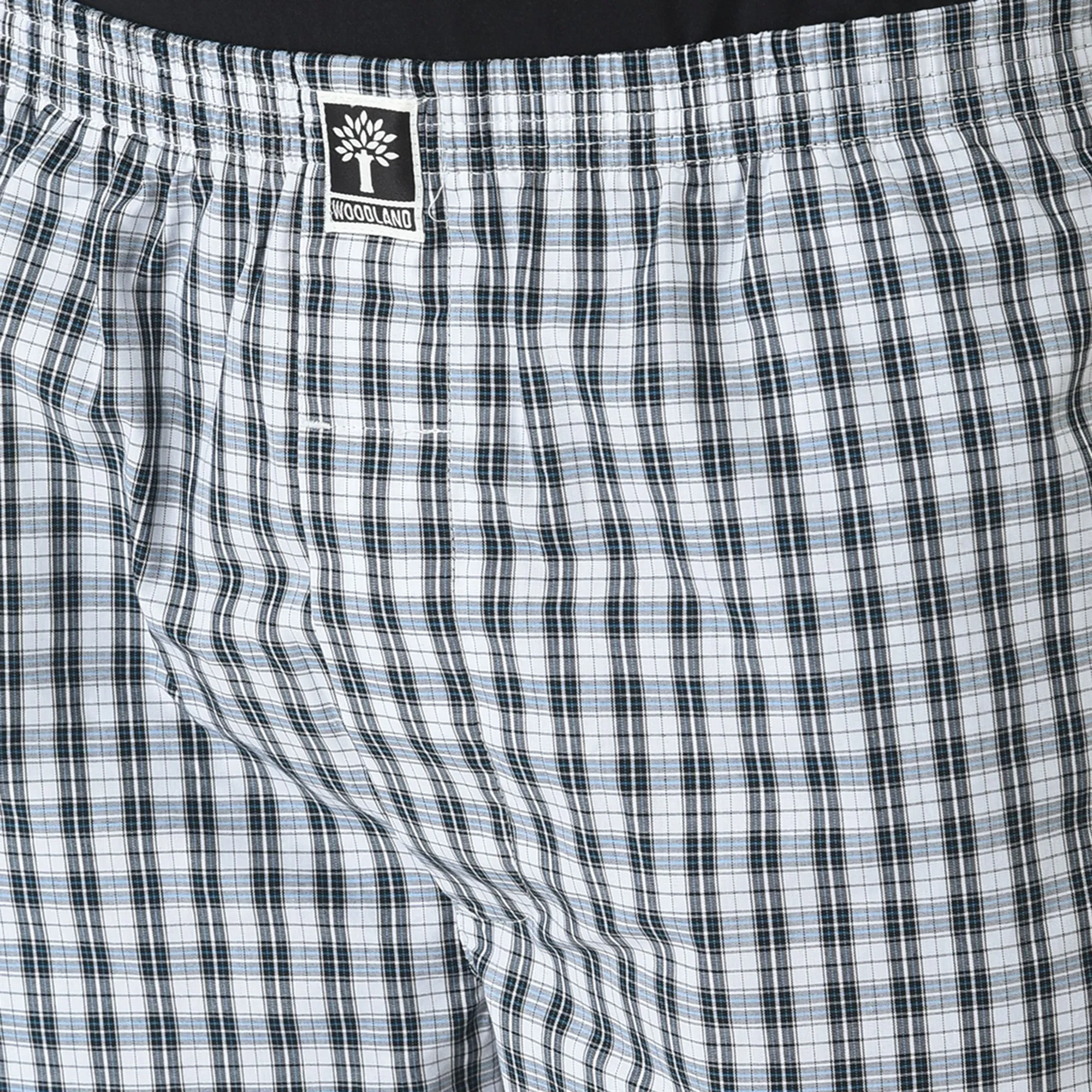 Black/White Checkered Shorts for Men - Thumbnail 6