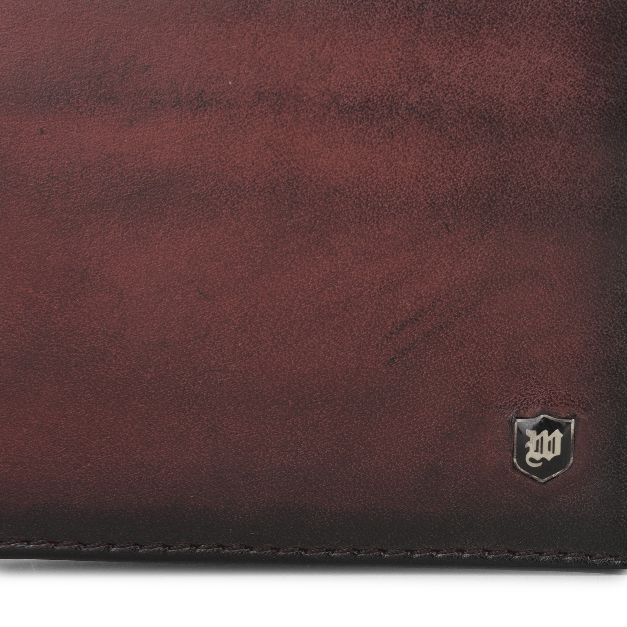 Cherry leather wallet with money clipper - Thumbnail 2