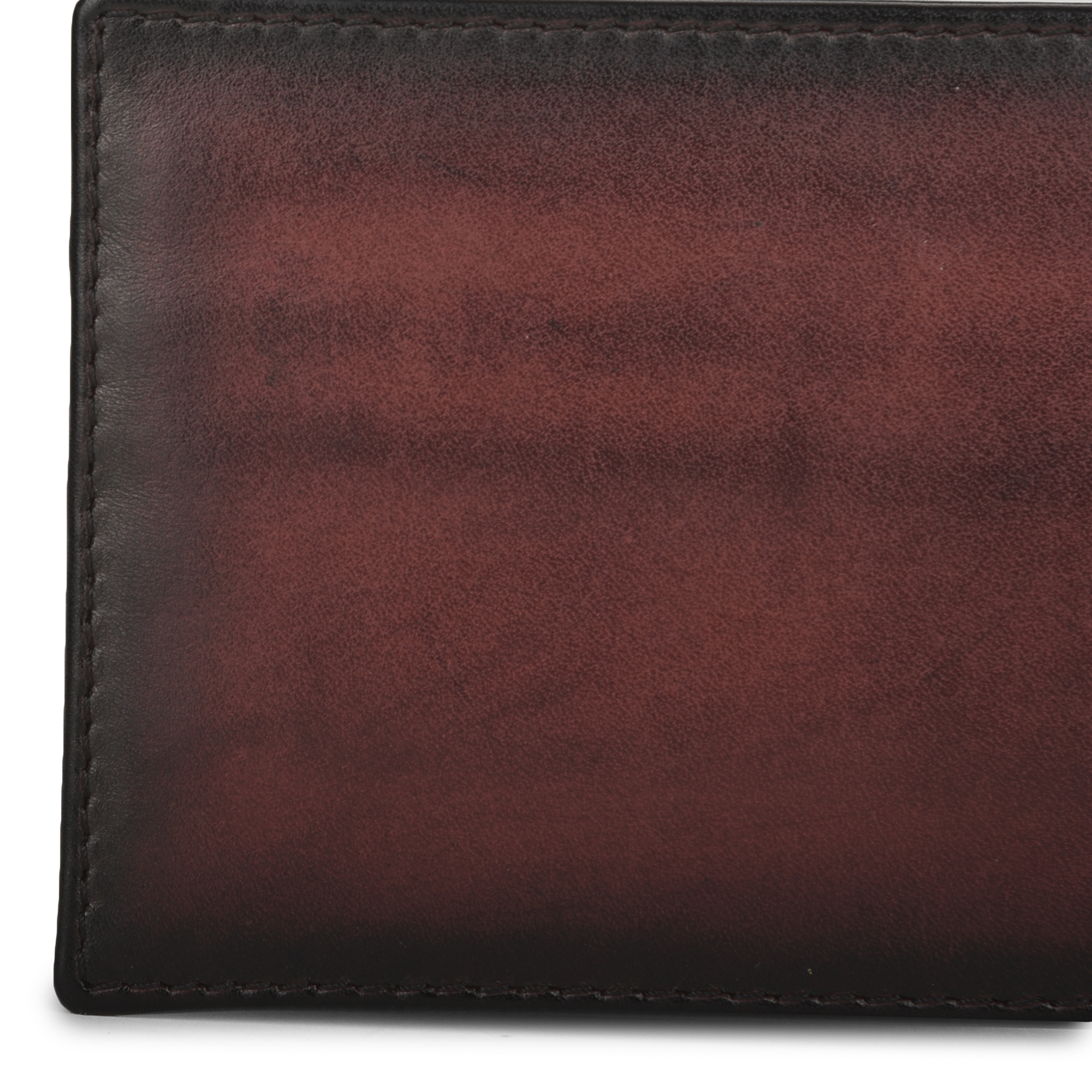 Cherry leather wallet with money clipper - Thumbnail 4