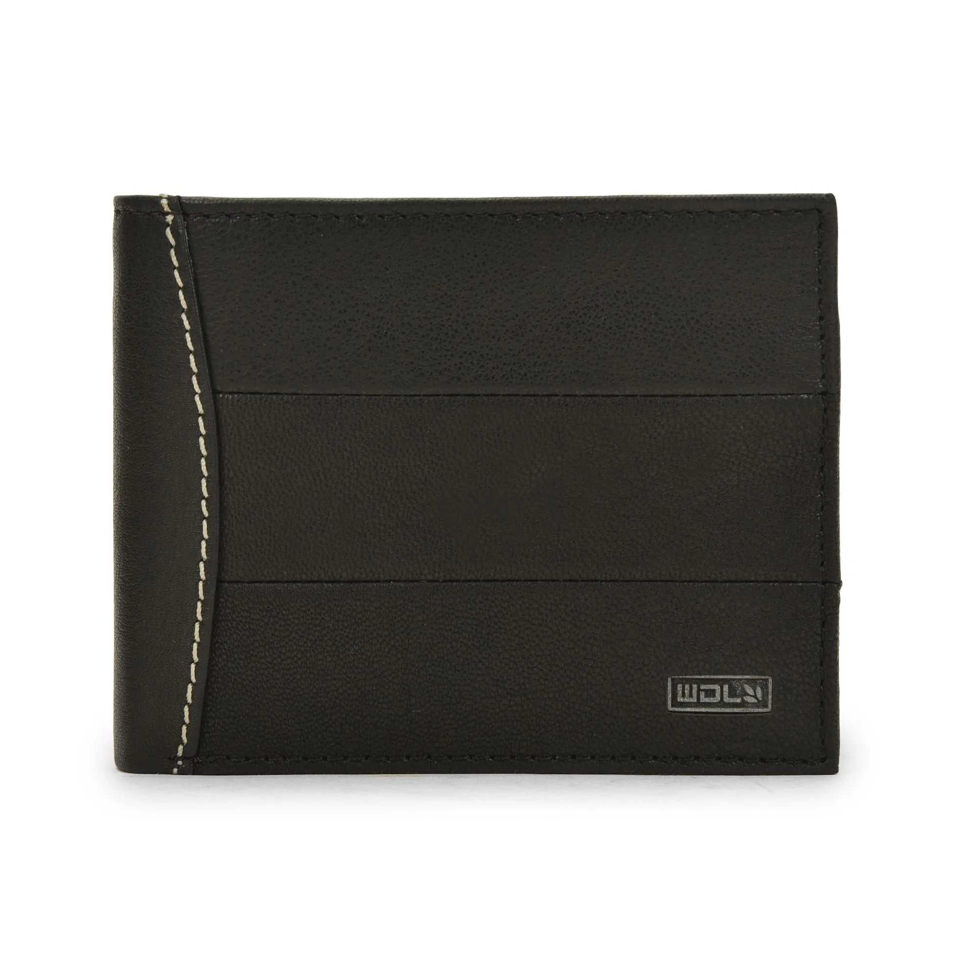 Black bifold wallet for men - Image 1