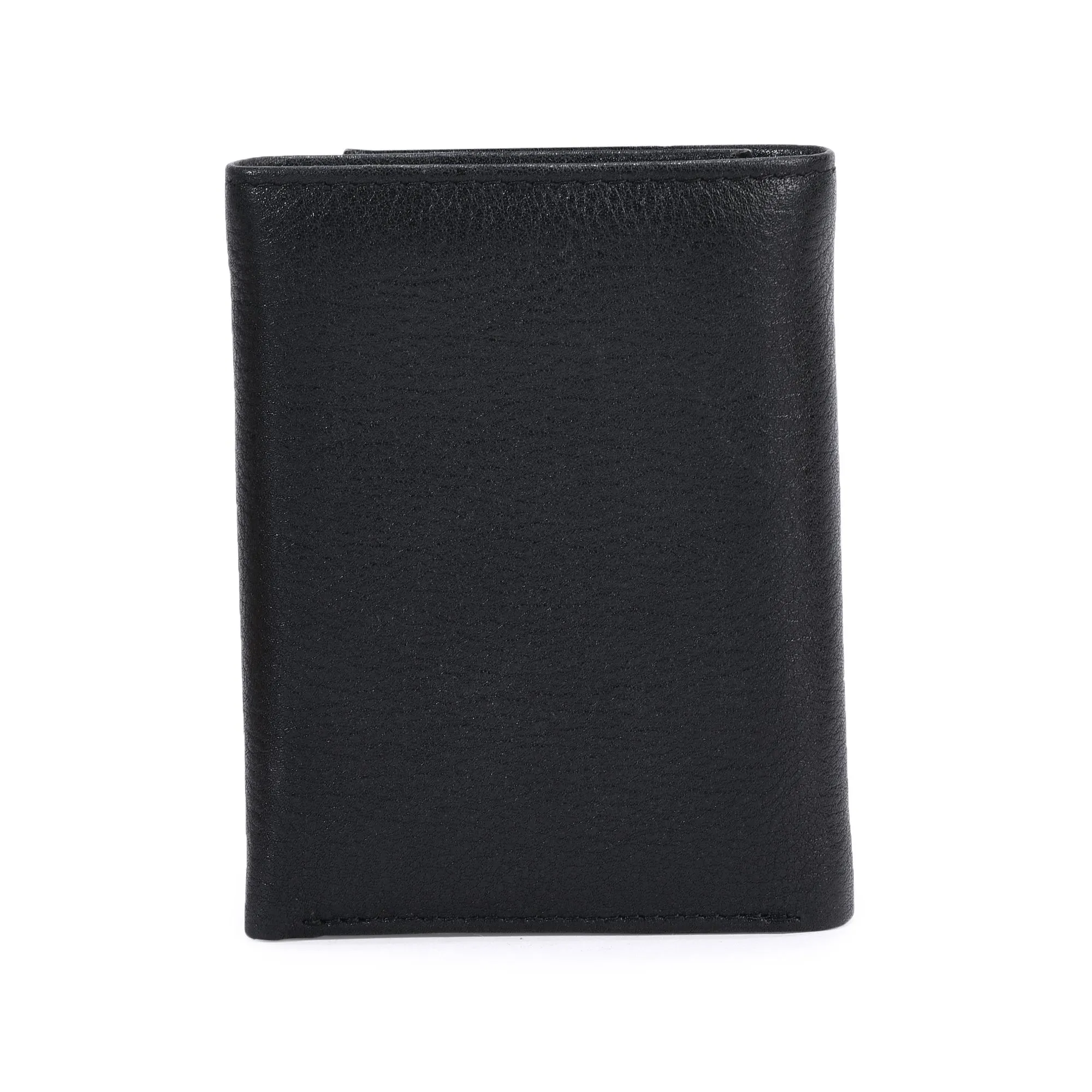 Black trifold wallet for men - Thumbnail 2